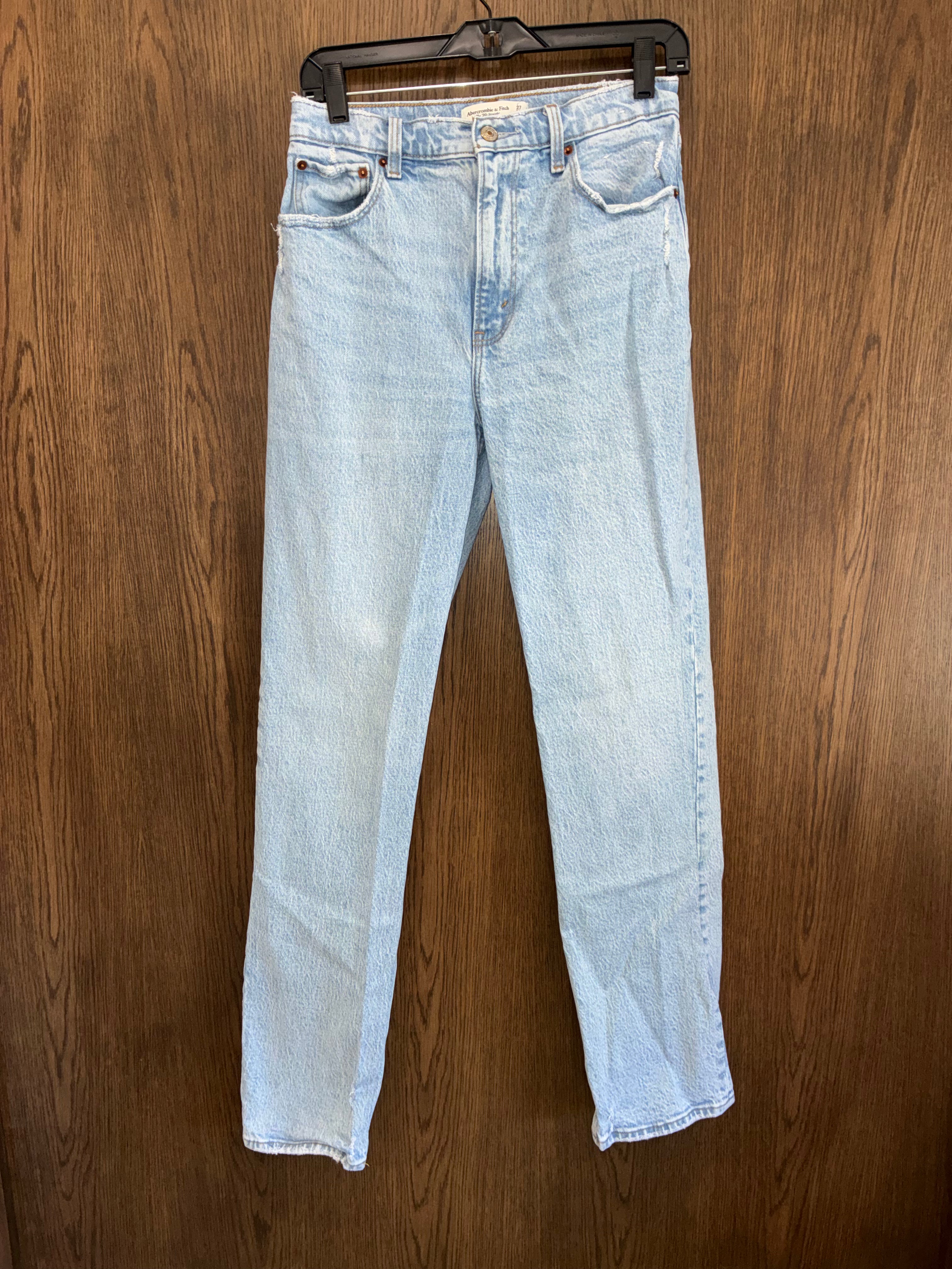 Abercrombie & Fitch Women’s The 90's Straight Jeans Size 27 4 Long Ultra High Rise New Condition