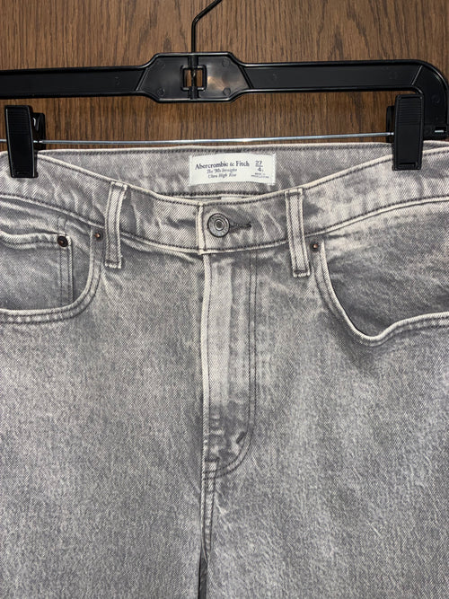 Abercrombie & Fitch Women’s The 90's Straight Jeans Size 27 4 Short Ultra High Rise Curve Love