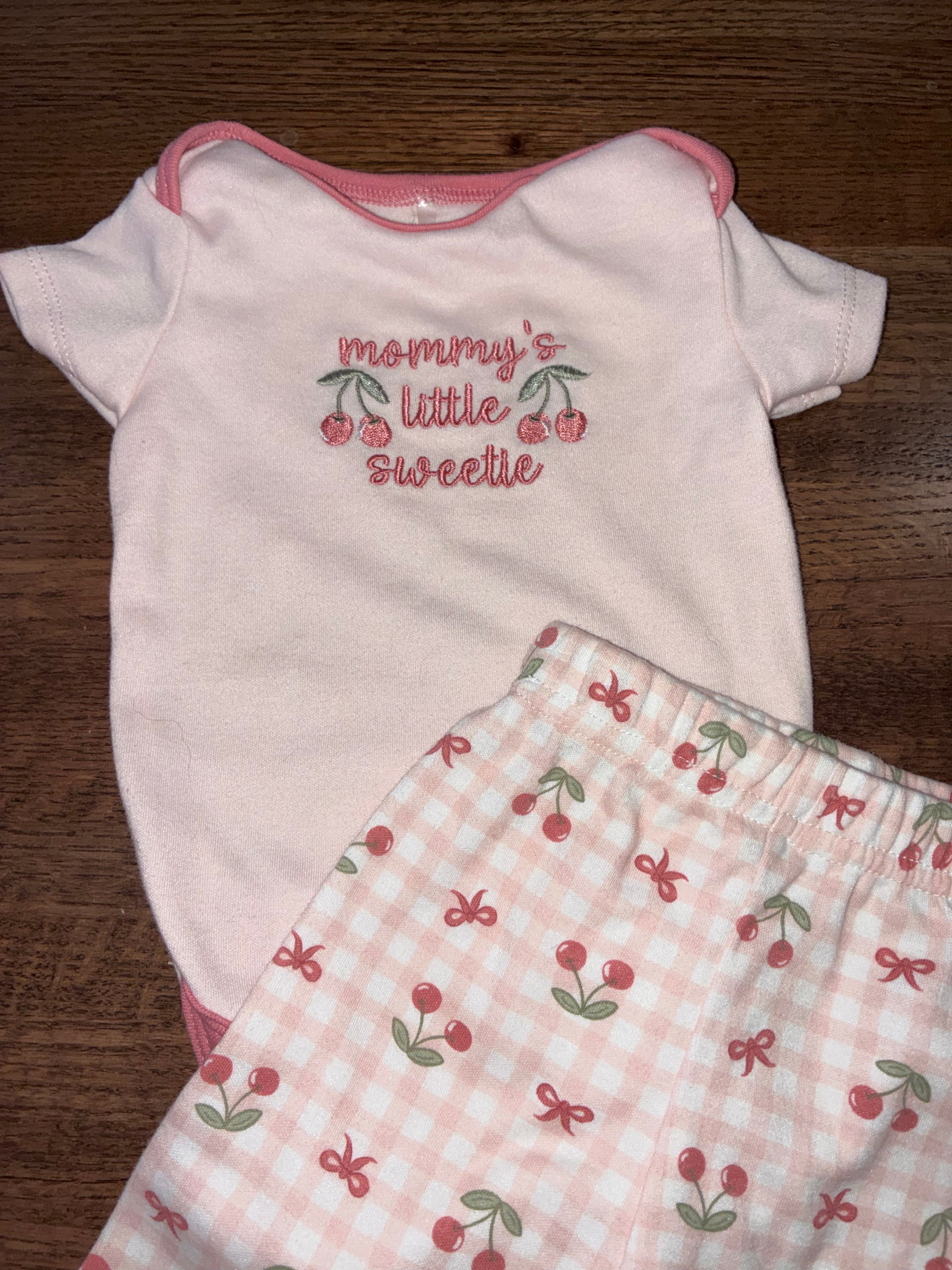 Chickpea Girls Mommy's Little Sweetie Cherry Set 0-3 mos