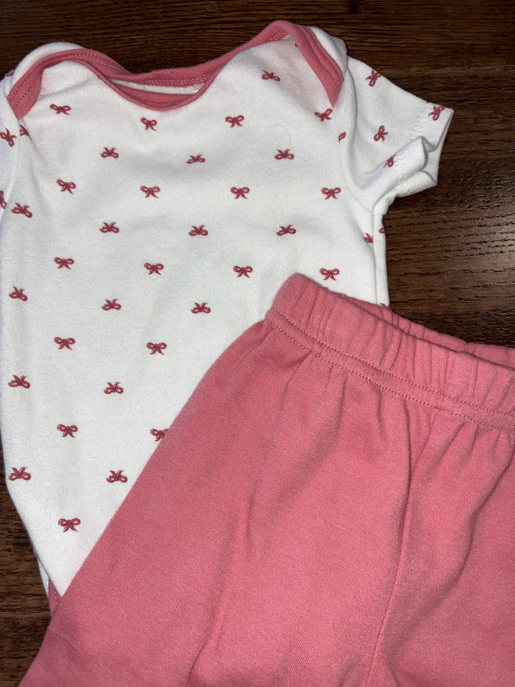 Chickpea Girls Pink Bows Set 0-3 mos