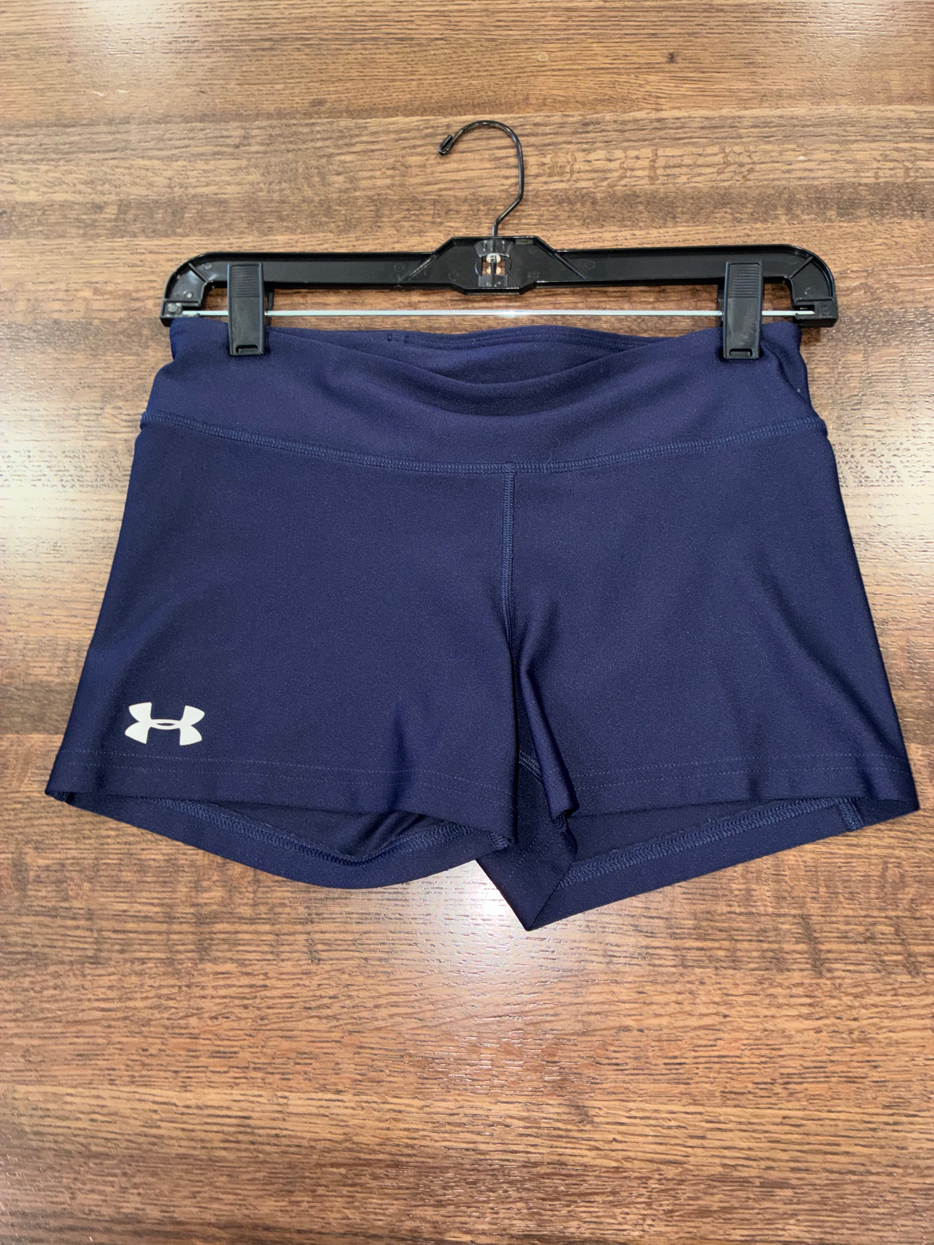 Under Armour Girls Spandex Shorts Youth X-Large 14/16 Navy