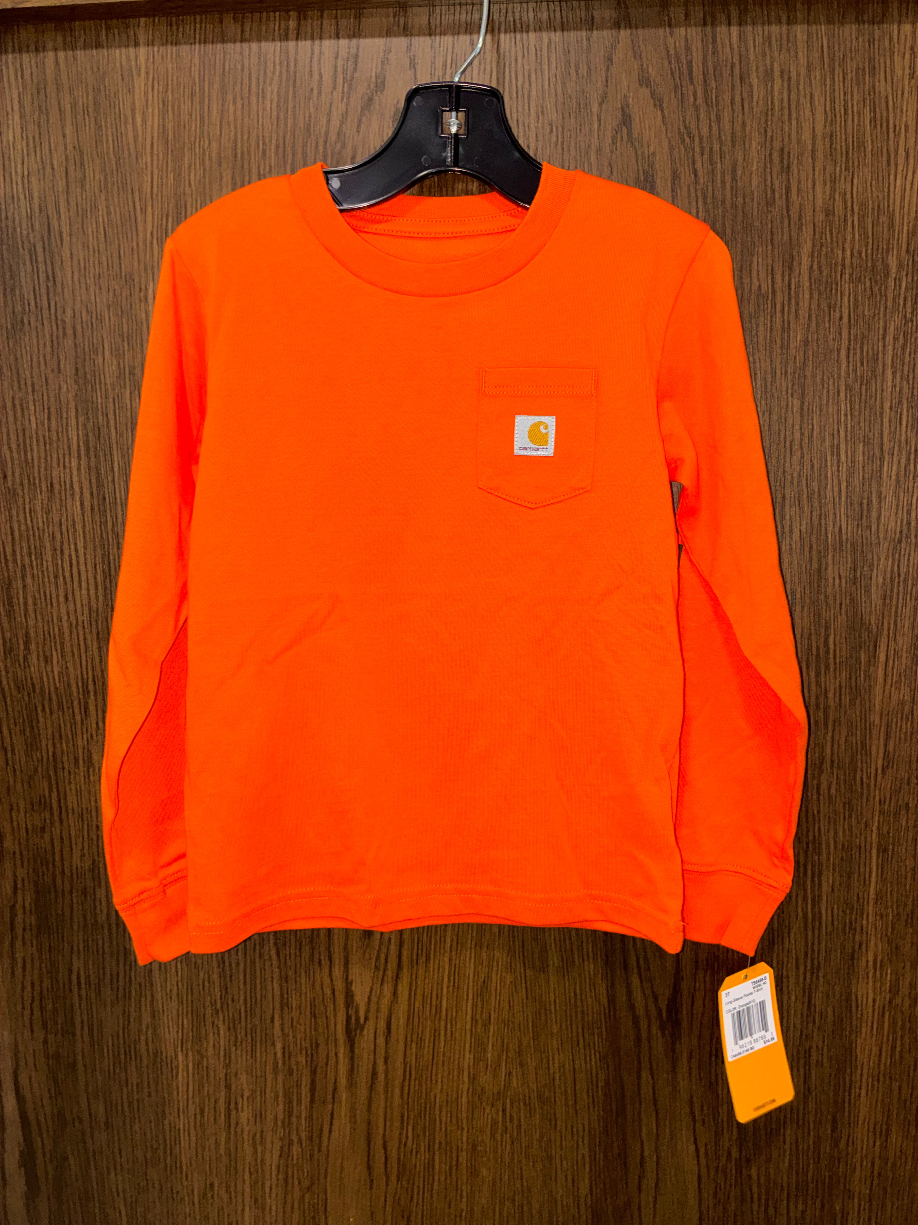 Carhartt Boys Pocket Long Sleeve T-Shirt Size 2T NWT