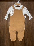 Rabbit Bear Boys Organic Cotton 2 piece Overall Set 0-3 months