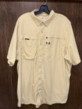 Under Armour Flats Men’s Guide Vented Shirt XXL 2X Short Sleeve Fishing Button Down Khaki
