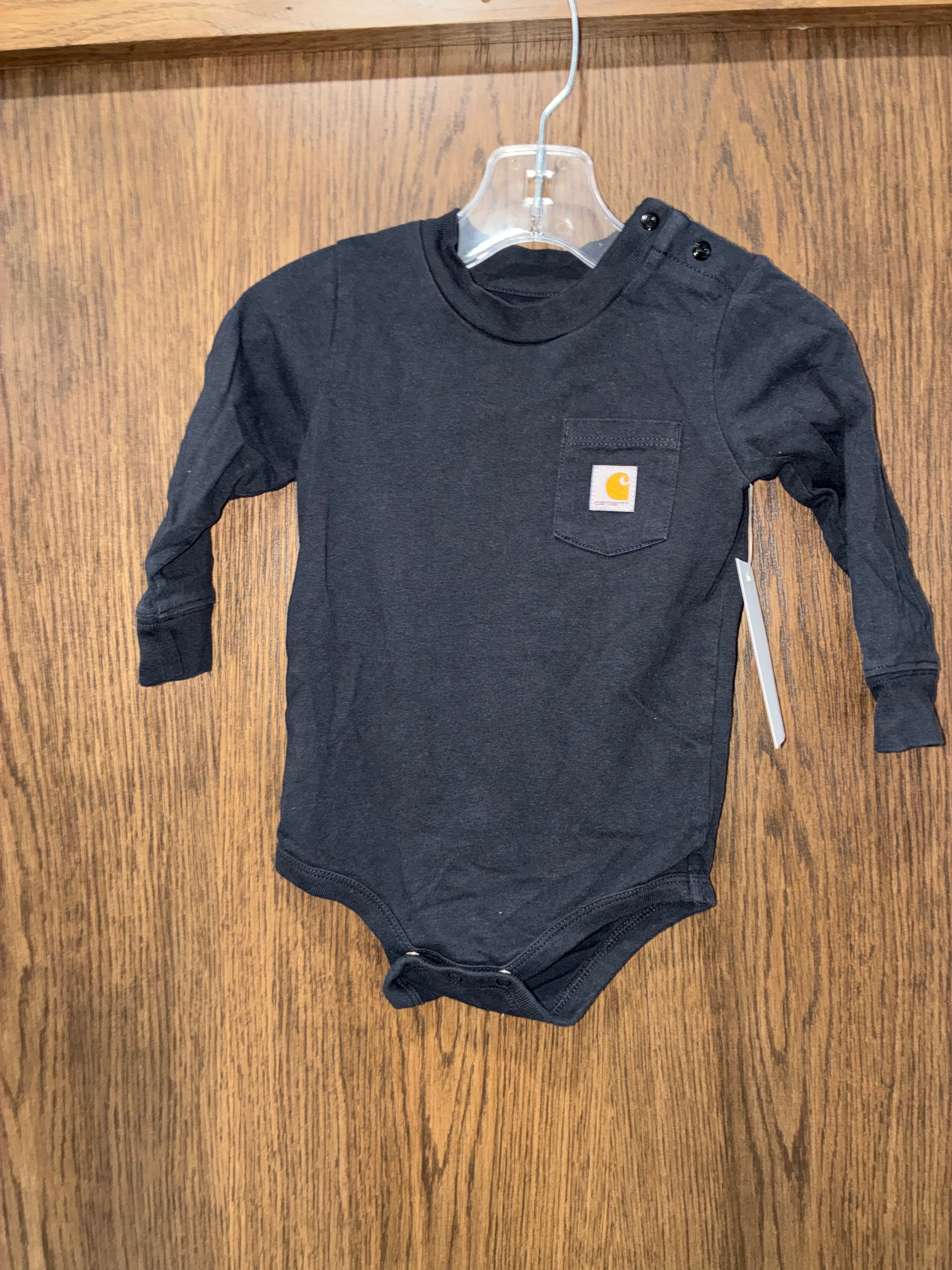 Carhartt Baby Long-Sleeve T-Shirt Pocket Onesie 12mos 12 Months EUC