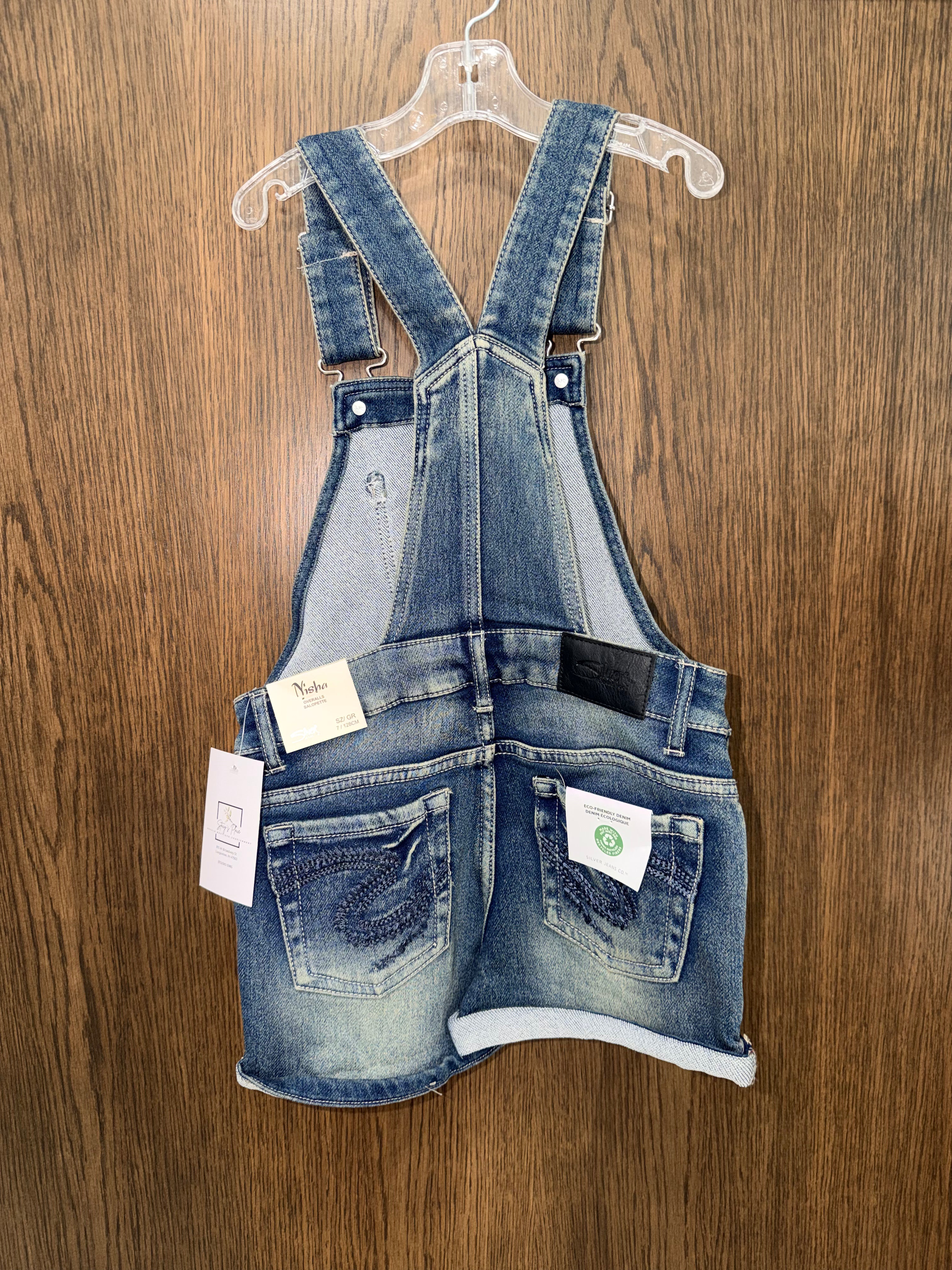 Silver Jeans NWT Girls Nisha Shorts Overalls Size 7
