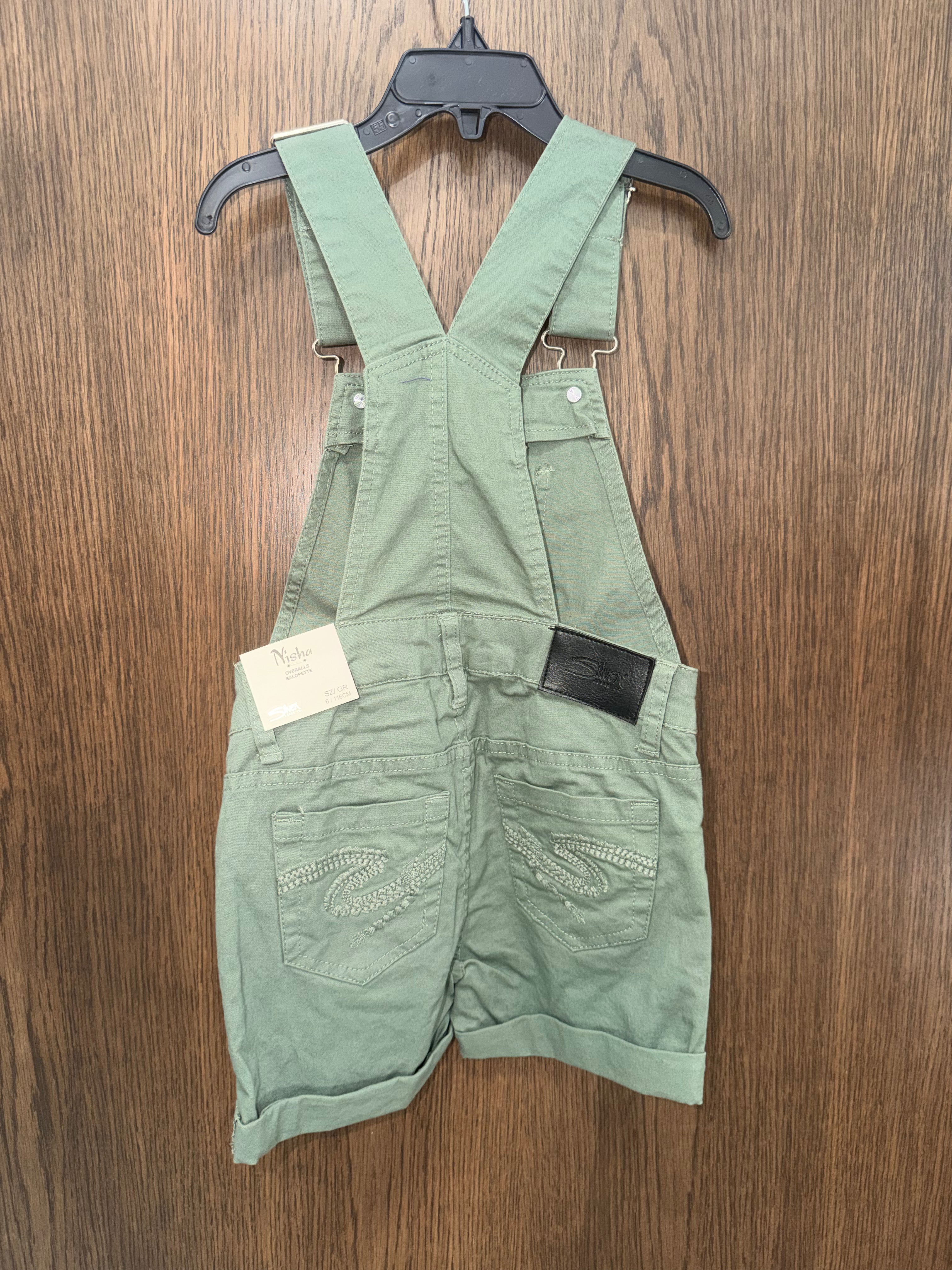 Silver Jeans NWT Girls Nisha Shorts Overalls Size 6
