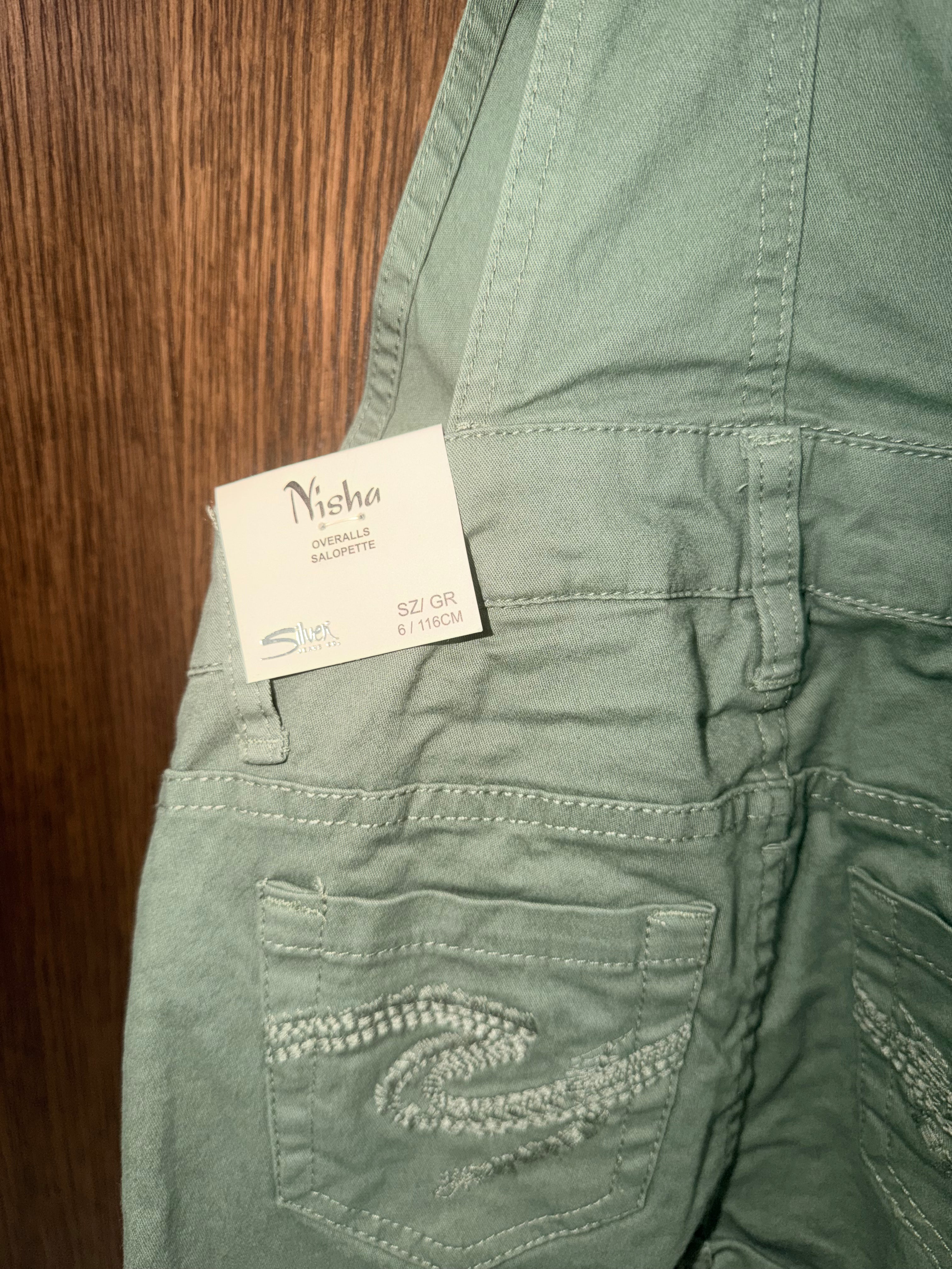 Silver Jeans NWT Girls Nisha Shorts Overalls Size 6