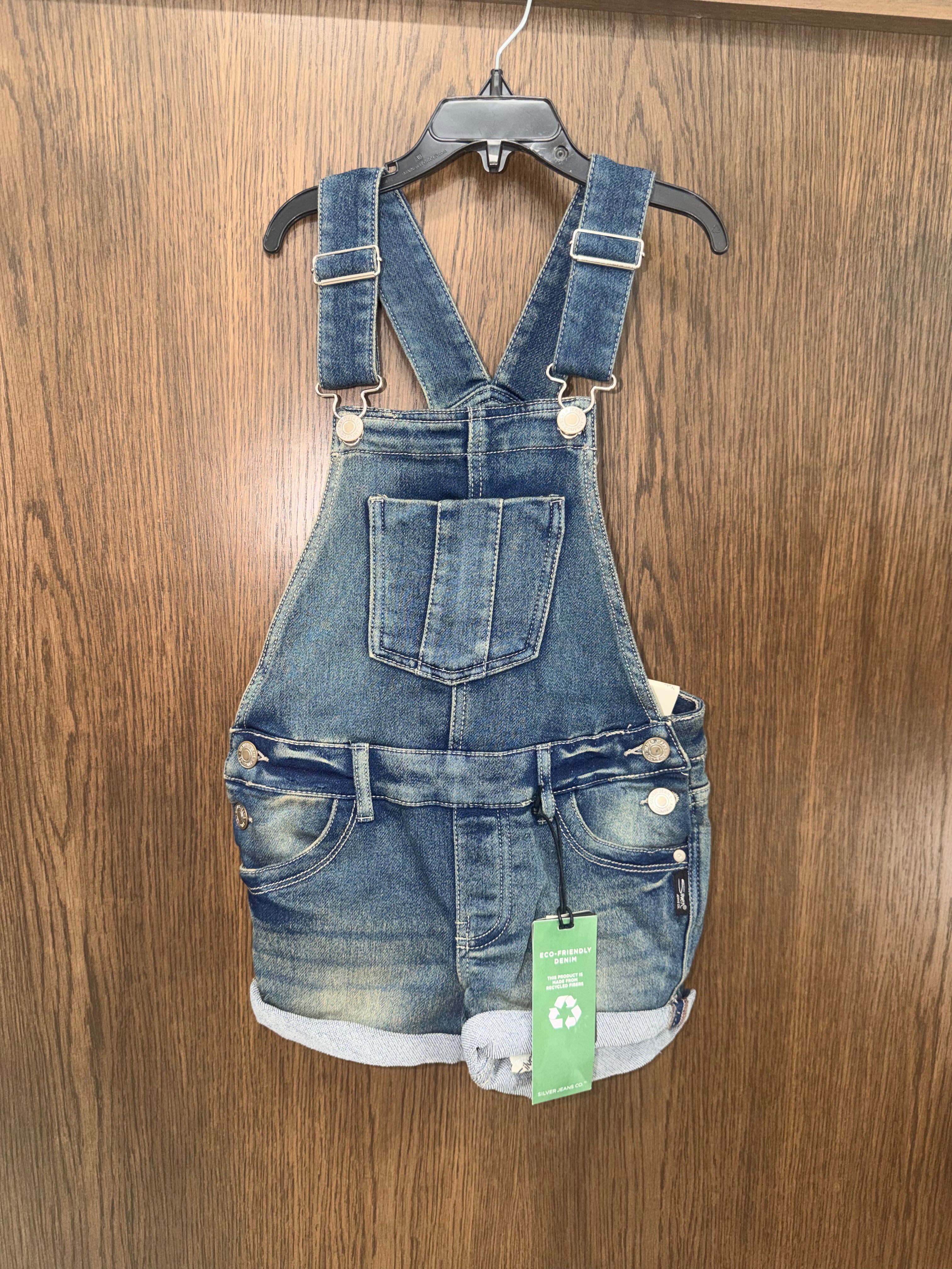Silver Jeans NWT Girls Nisha Shorts Overalls Size 8