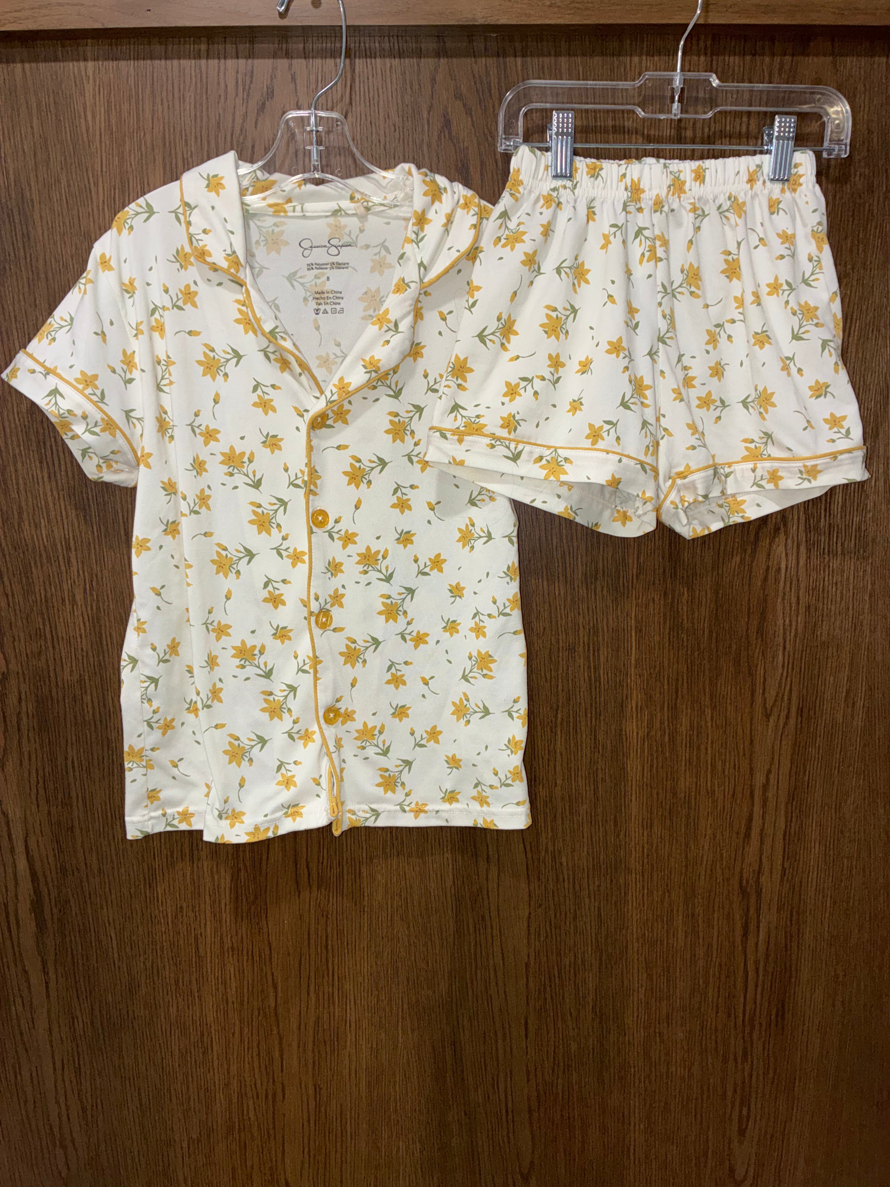 Jessica Simpson Girls Button Front Buttery Sofy Pajamas Size 8