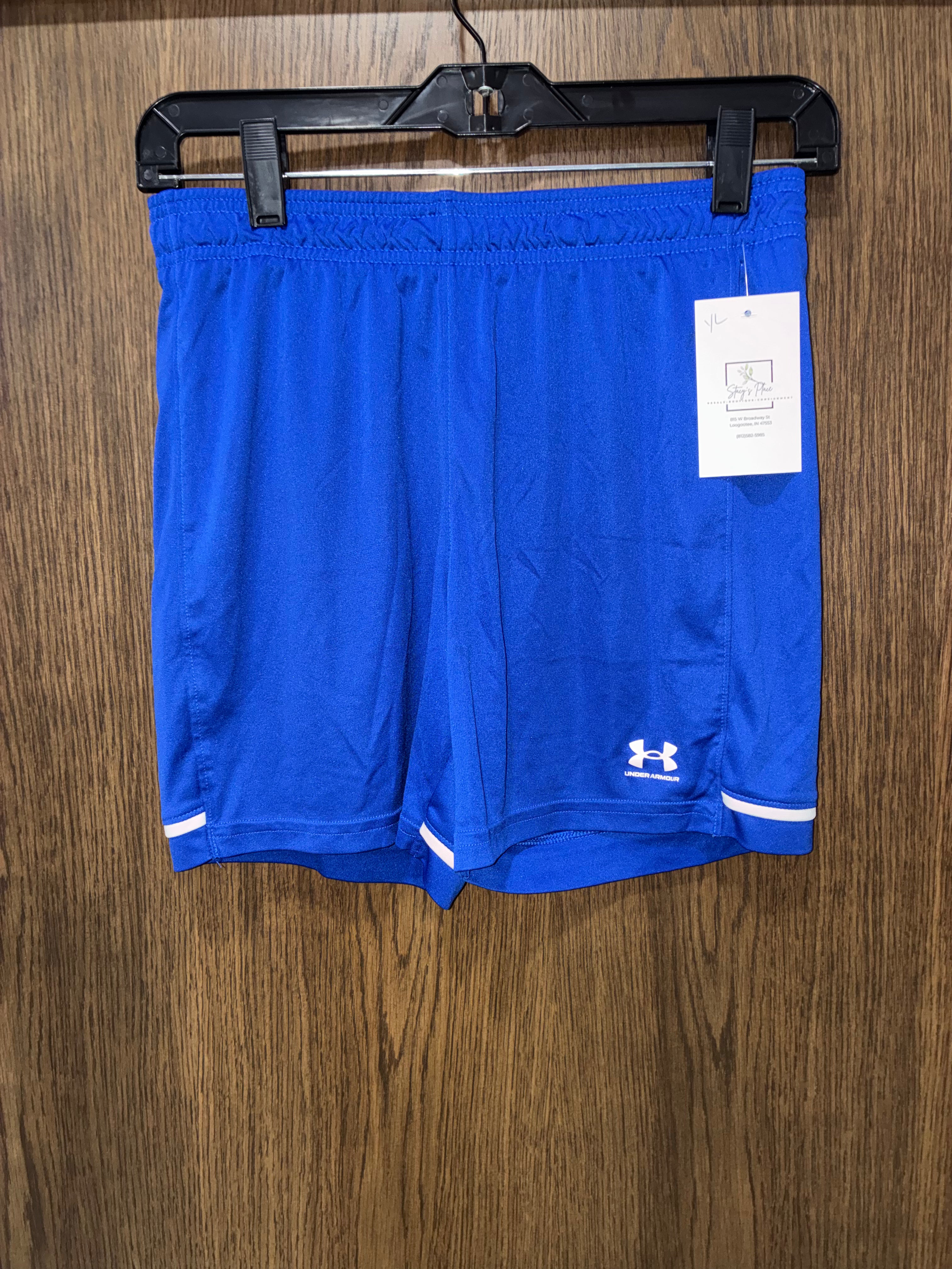 Under Armour Boys Challenger Shorts Youth Large 12/14 Royal