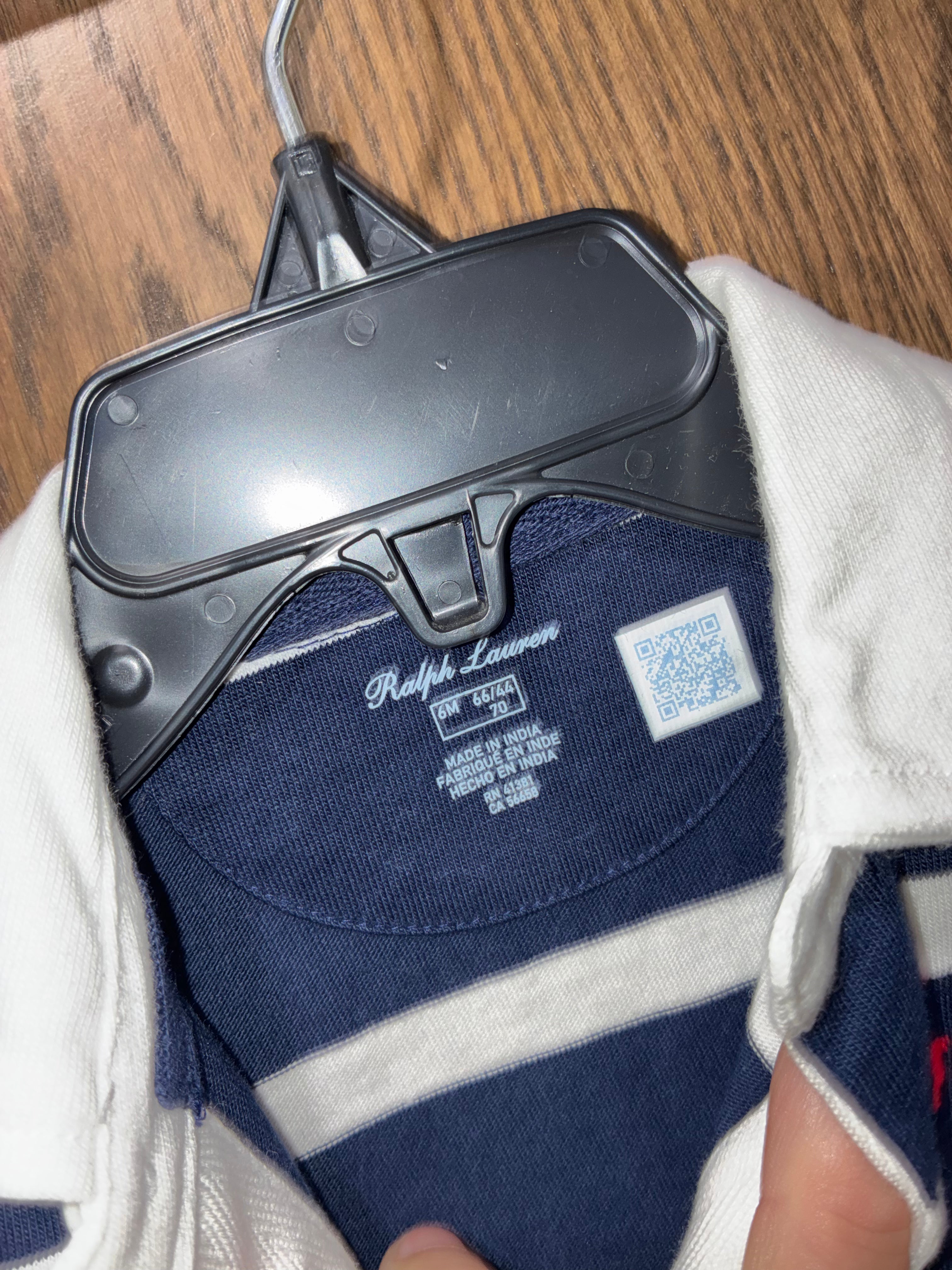 Ralph Lauren Baby Boys Striped Cotton Jersey Rugby Coverall NWT Size 6 months