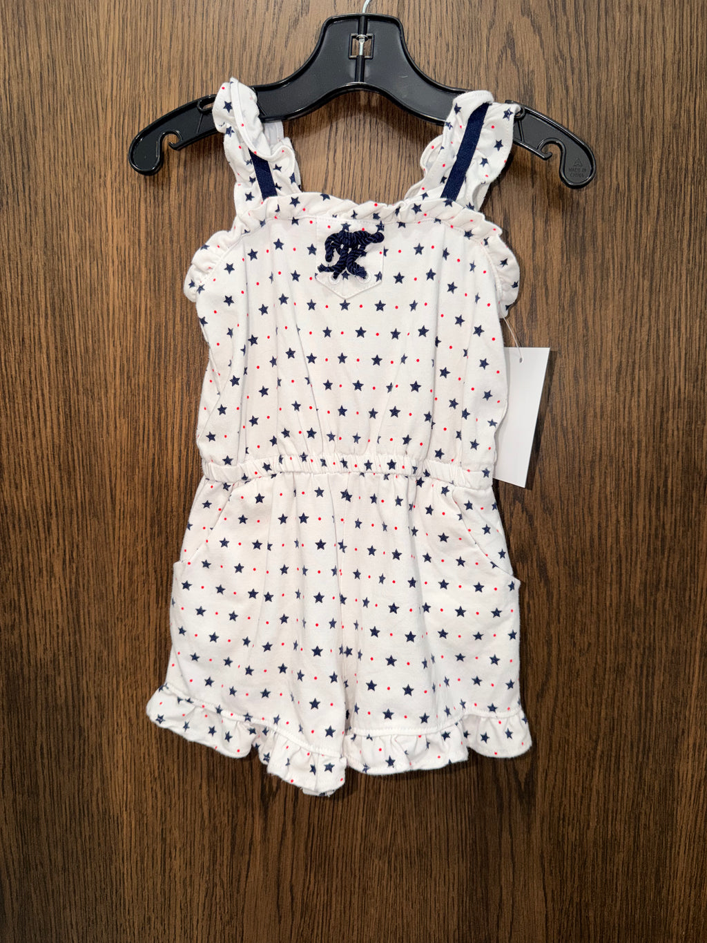 Janie & Jack Patriotic Stars Romper 12-18 months
