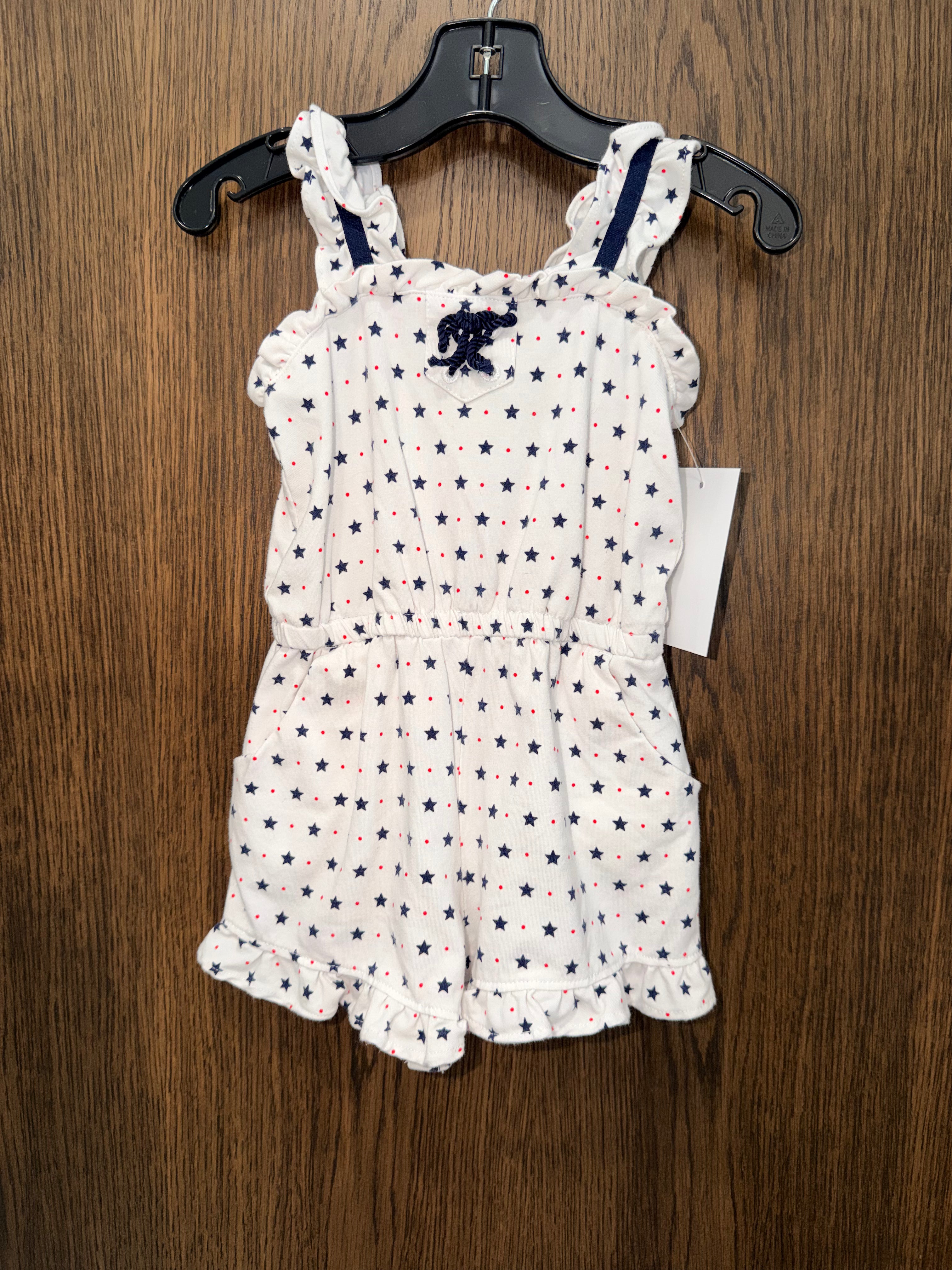 Janie & Jack Patriotic Stars Romper 12-18 months