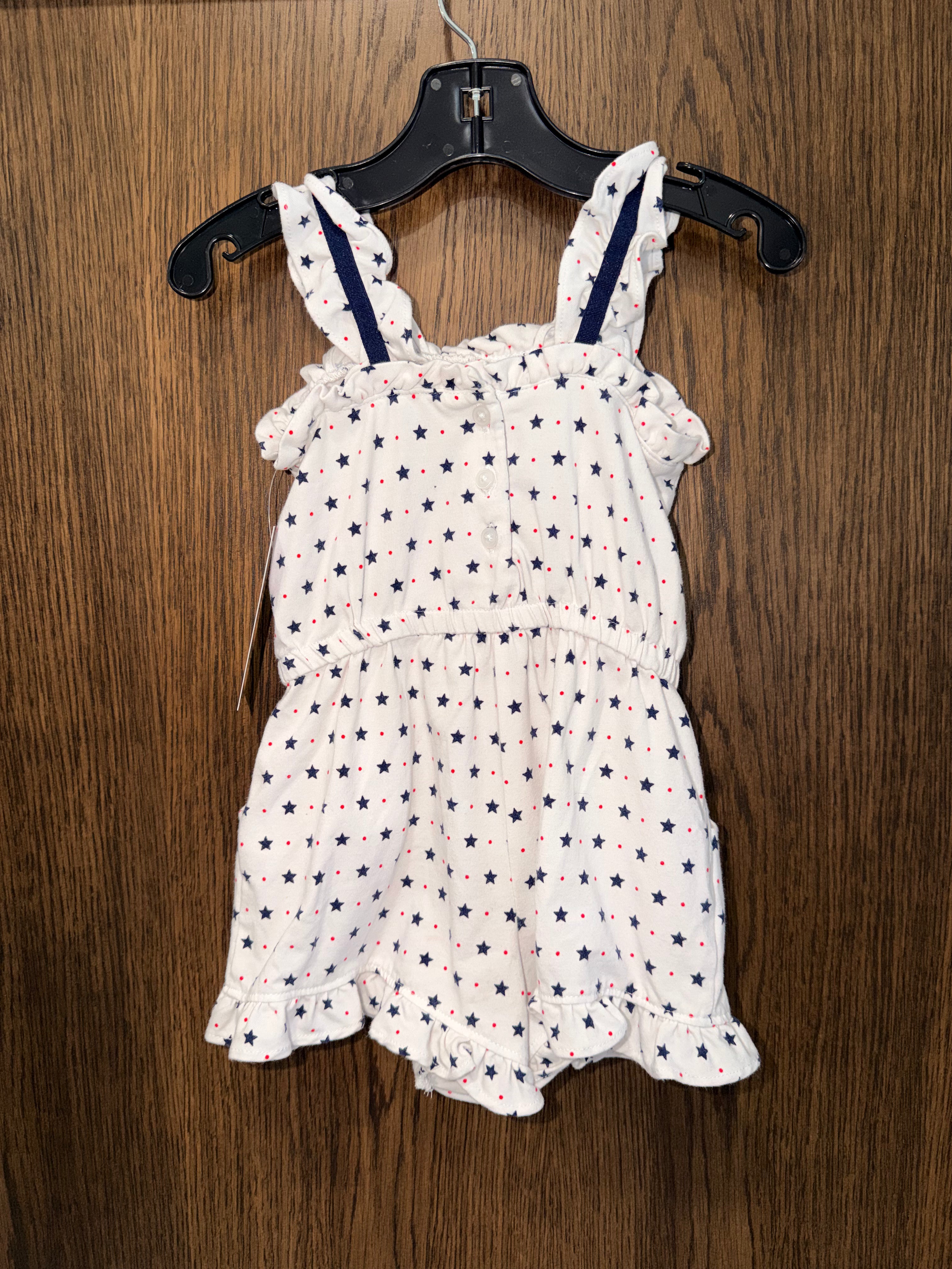 Janie & Jack Patriotic Stars Romper 12-18 months