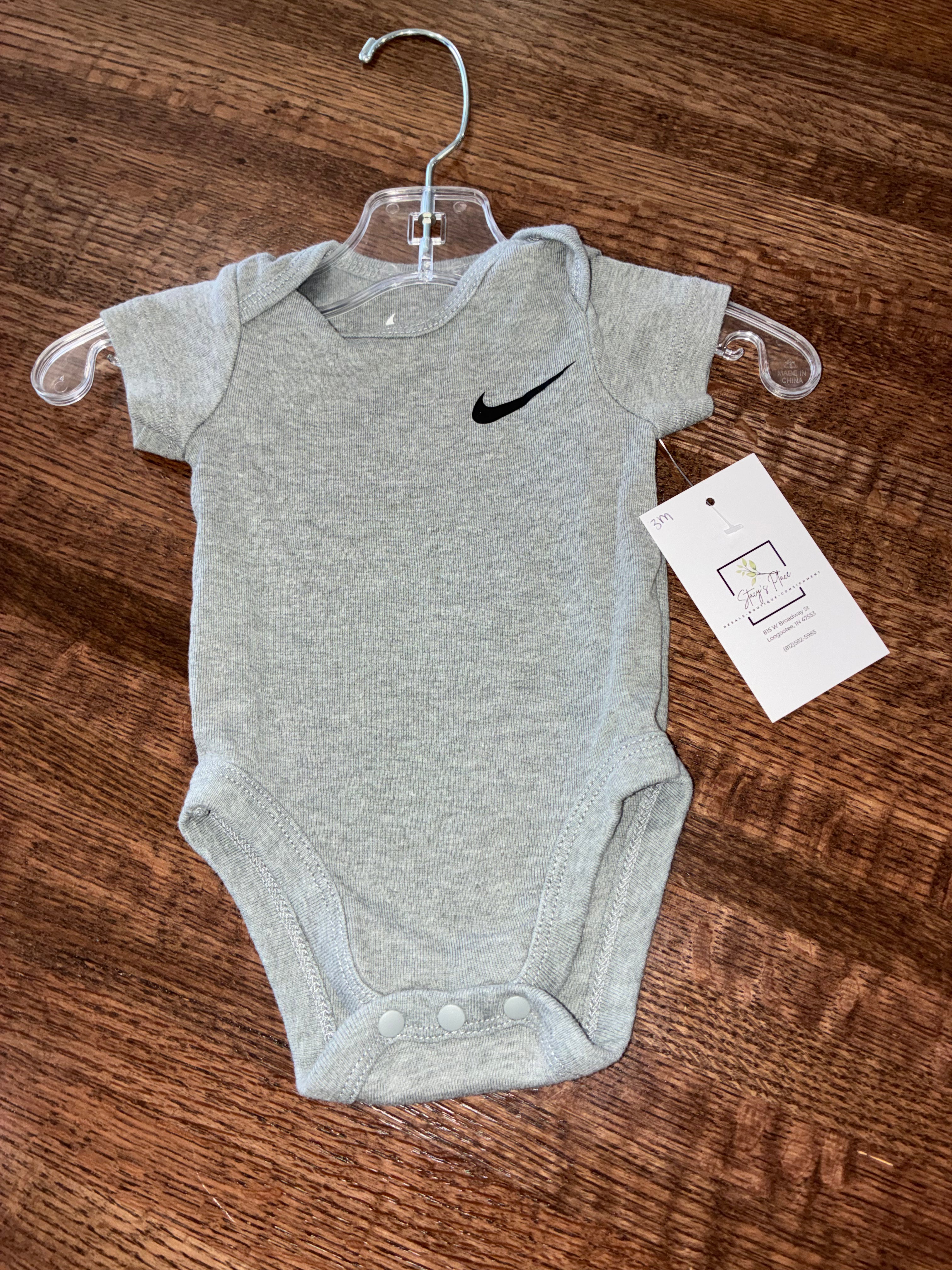Nike Baby Boys Gray Onesie 3 Months EUC