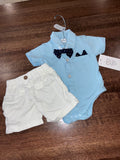 Boutique Baby Boys Bow Tie Onesie & Shorts Set  3-6 Months