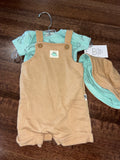 Rabbit Bear Baby Boys Onesie & Overalls Set 3-6 Months