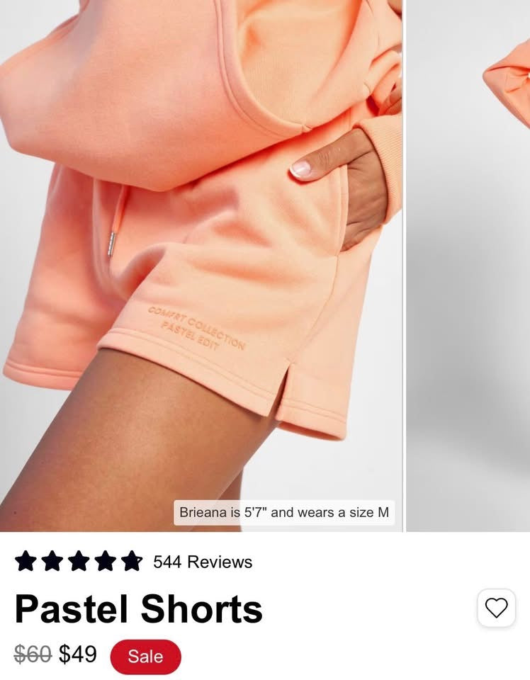 Cmfrt Collection Pastel Creamsicle Shorts Size XL