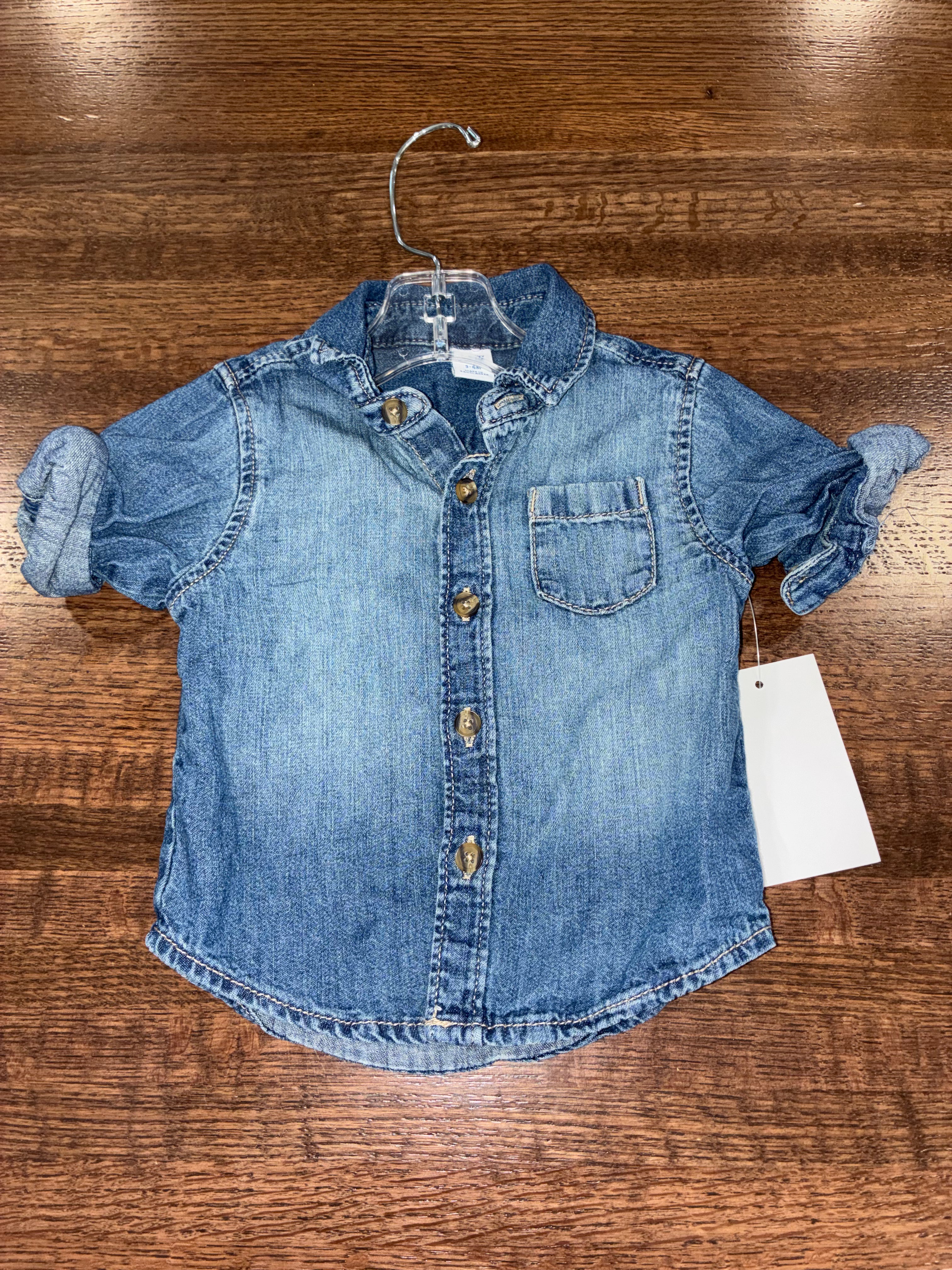 Old Navy Baby Boys Denim Button Up Shirt 0-3 Months