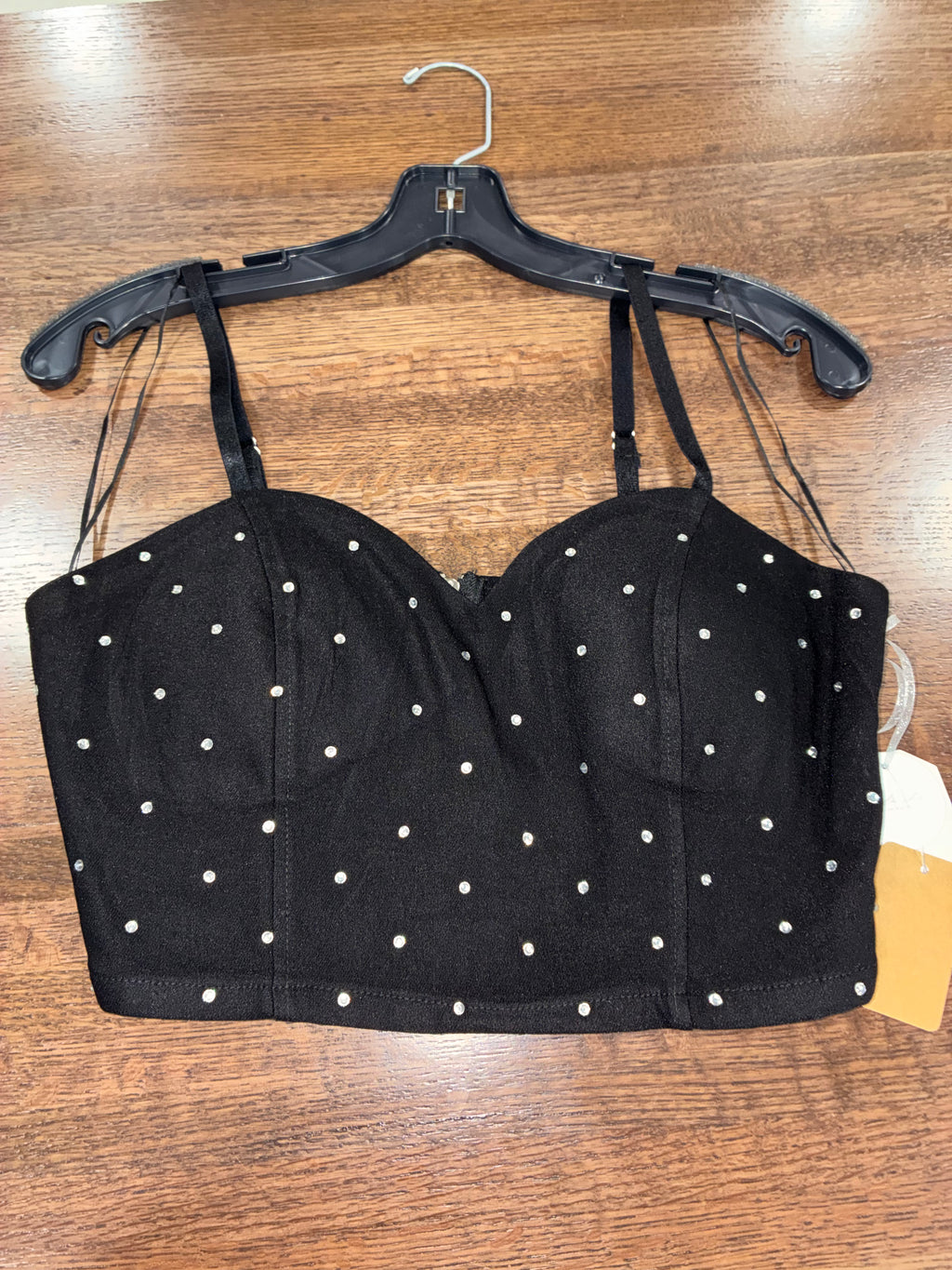 Blasted Coralee Rhinestone Crop Corsette Crop Top Size Large NWT