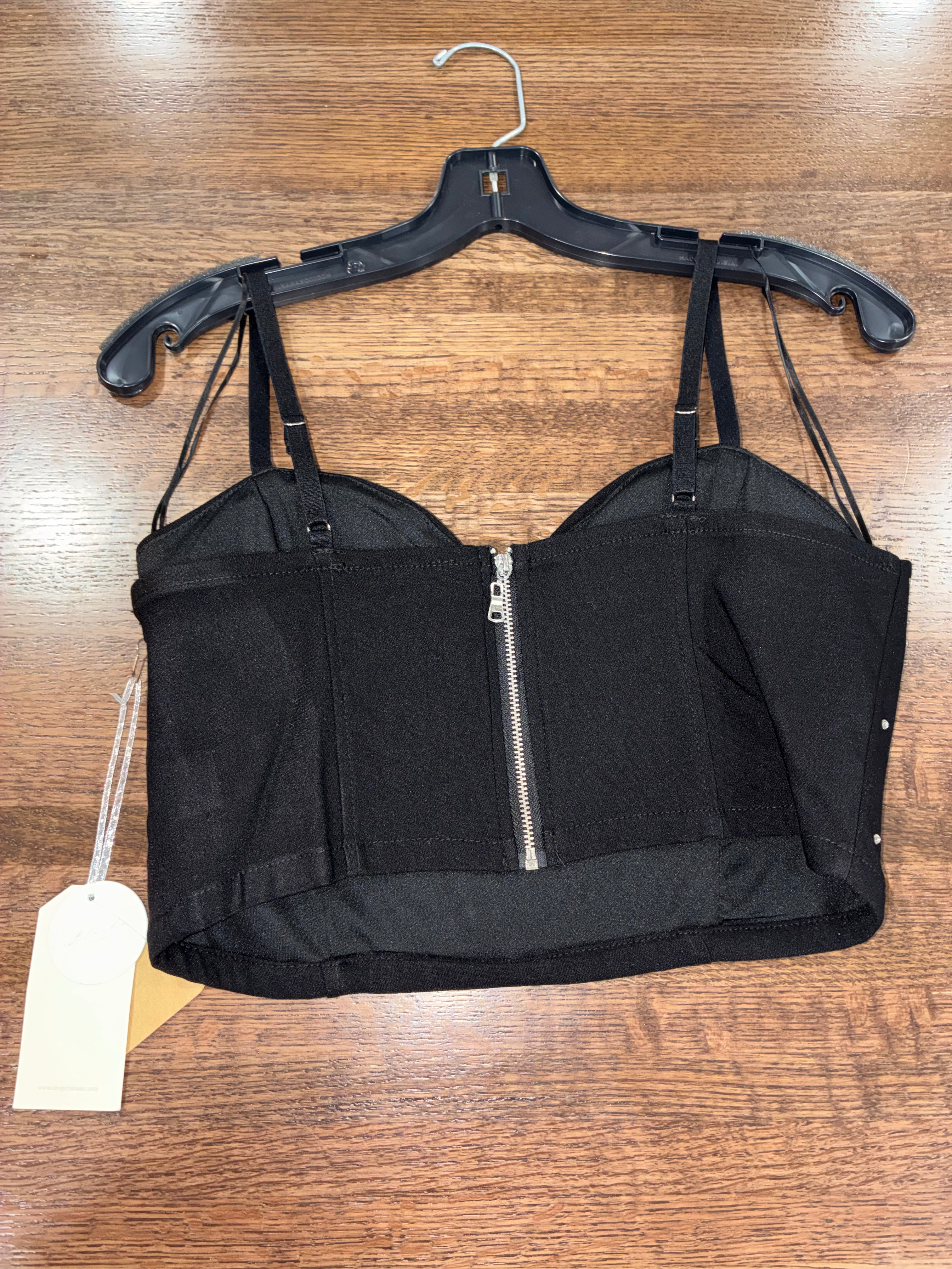 Blasted Coralee Rhinestone Crop Corsette Crop Top Size Large NWT