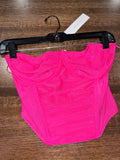 Timing Los Angeles Rusched Strapless Corset Cropped Top Size Large NWT