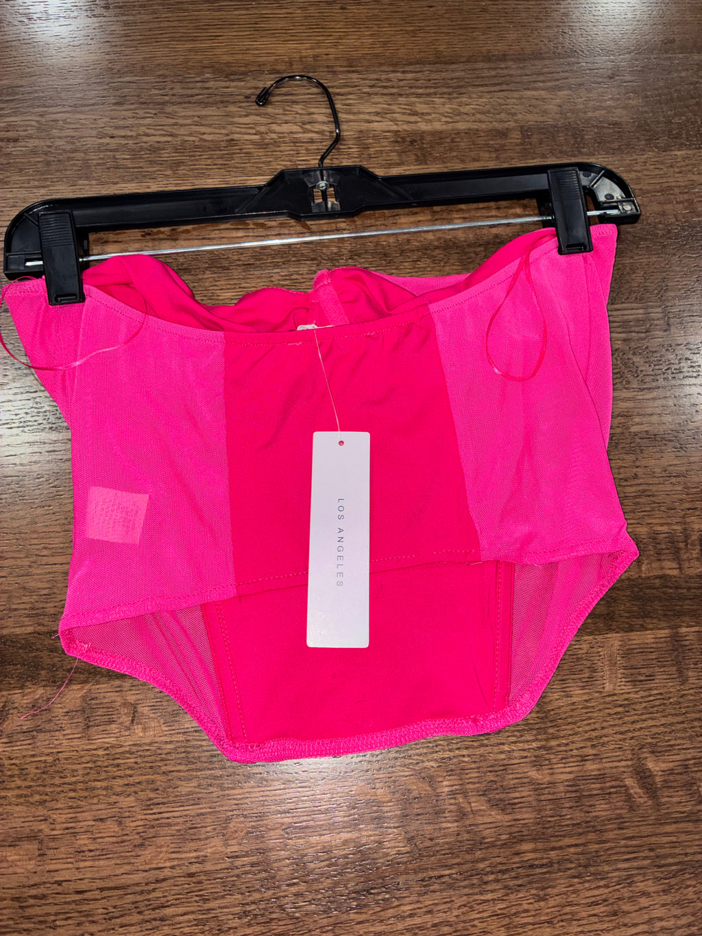 Timing Los Angeles Rusched Strapless Corset Cropped Top Size Large NWT