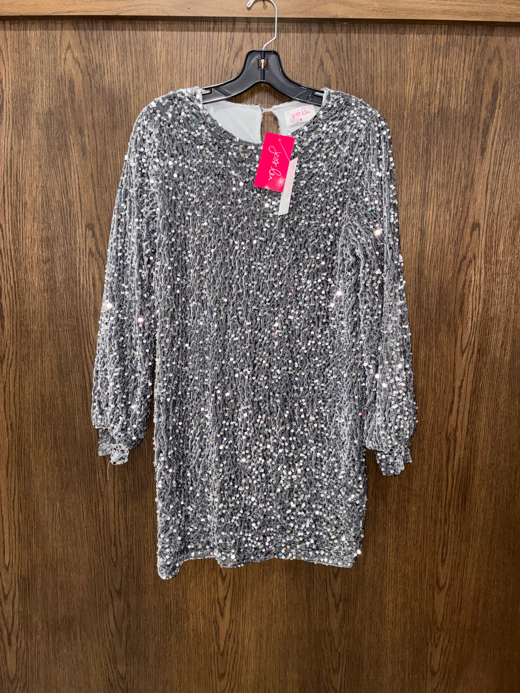 Jess Lea Silver Sequin Mini Dress Size NWT Medium