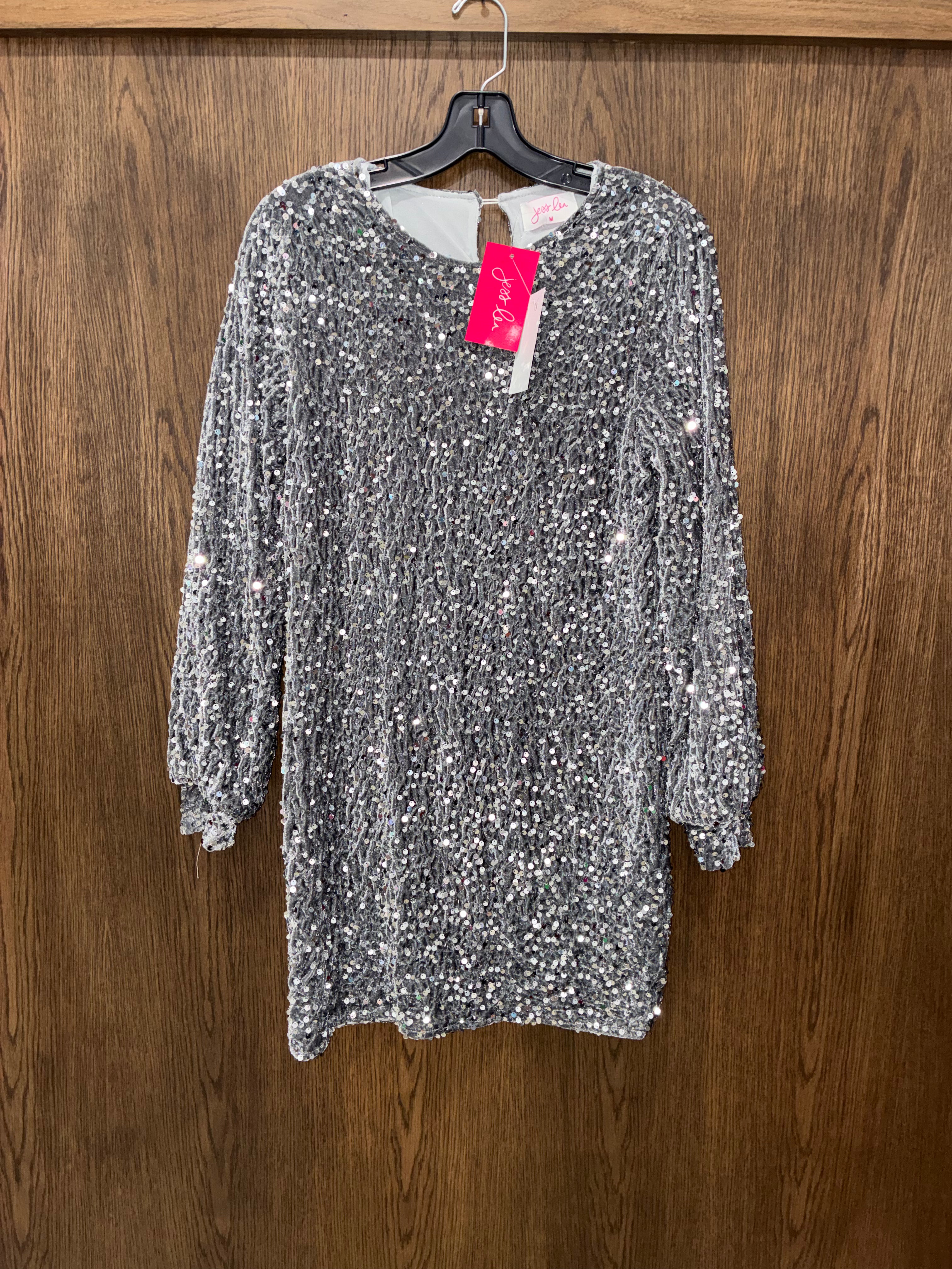 Jess Lea Silver Sequin Mini Dress Size NWT Medium