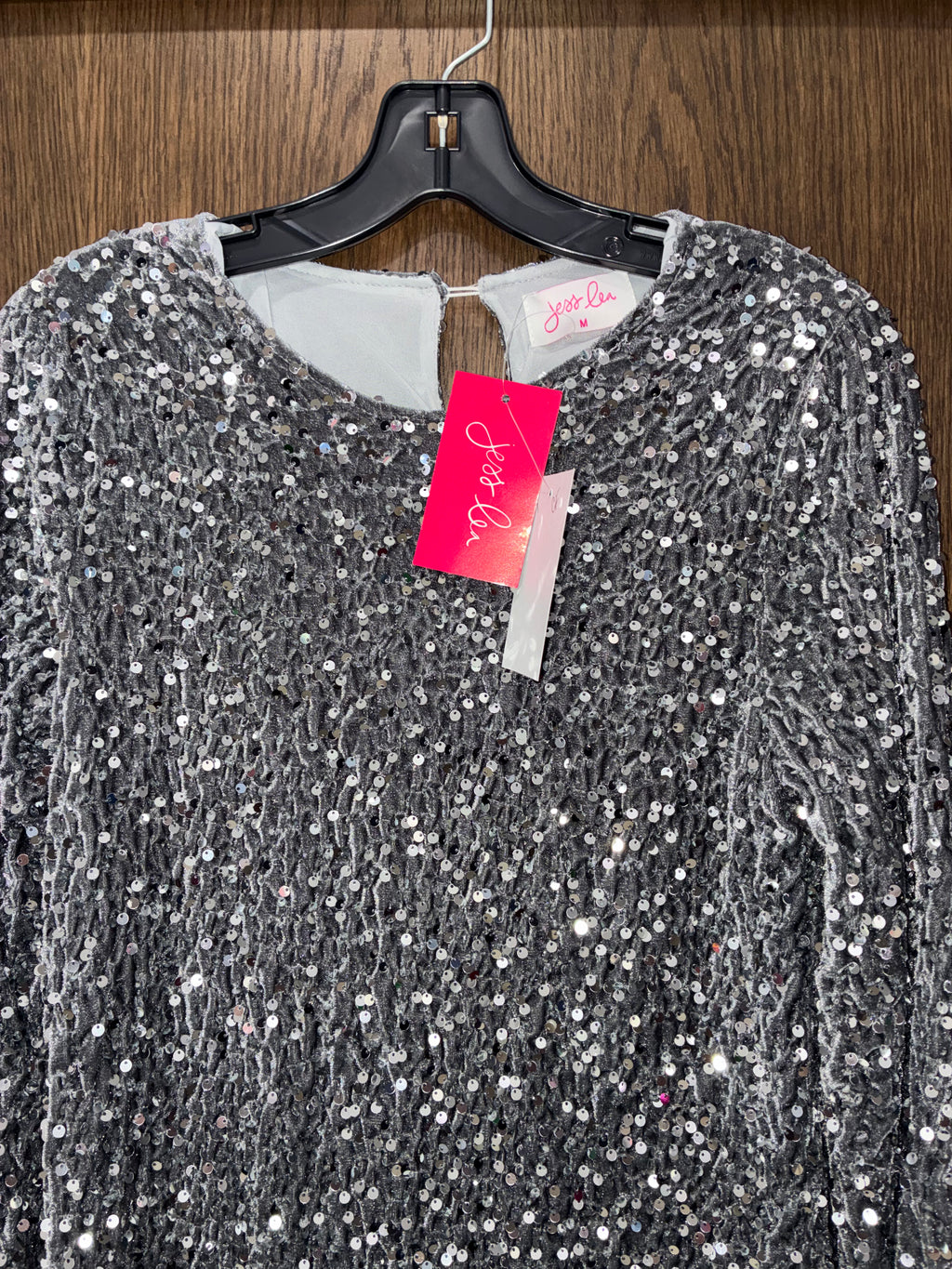 Jess Lea Silver Sequin Mini Dress Size NWT Medium