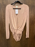 Blue Buttercup Shelby Bodysuit in Taupe Medium NWT