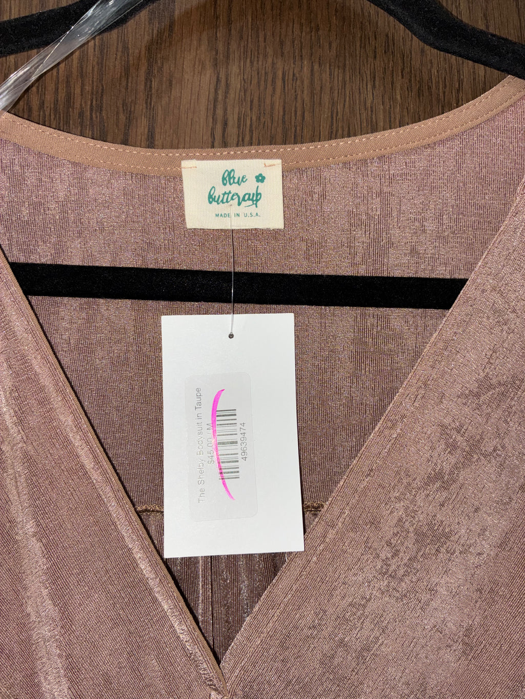 Blue Buttercup Shelby Bodysuit in Taupe Medium NWT