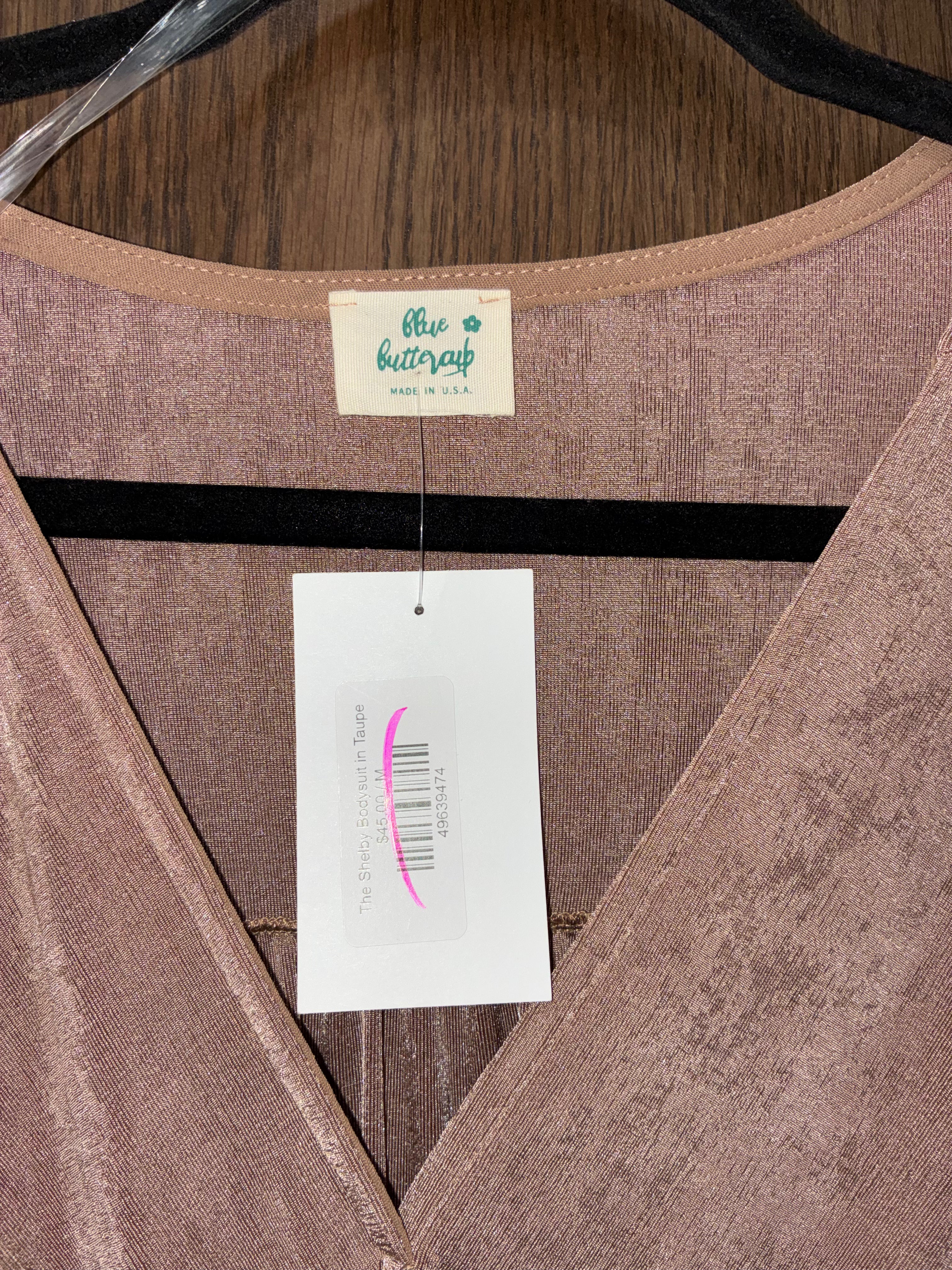 Blue Buttercup Shelby Bodysuit in Taupe Medium NWT