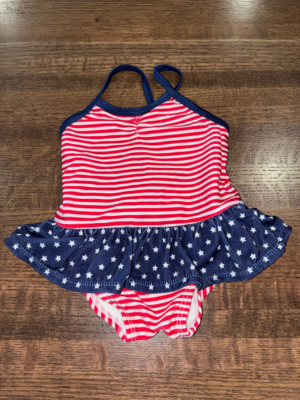 Old Navy Baby Girls USA Flag Swimsuit 3-6 Months