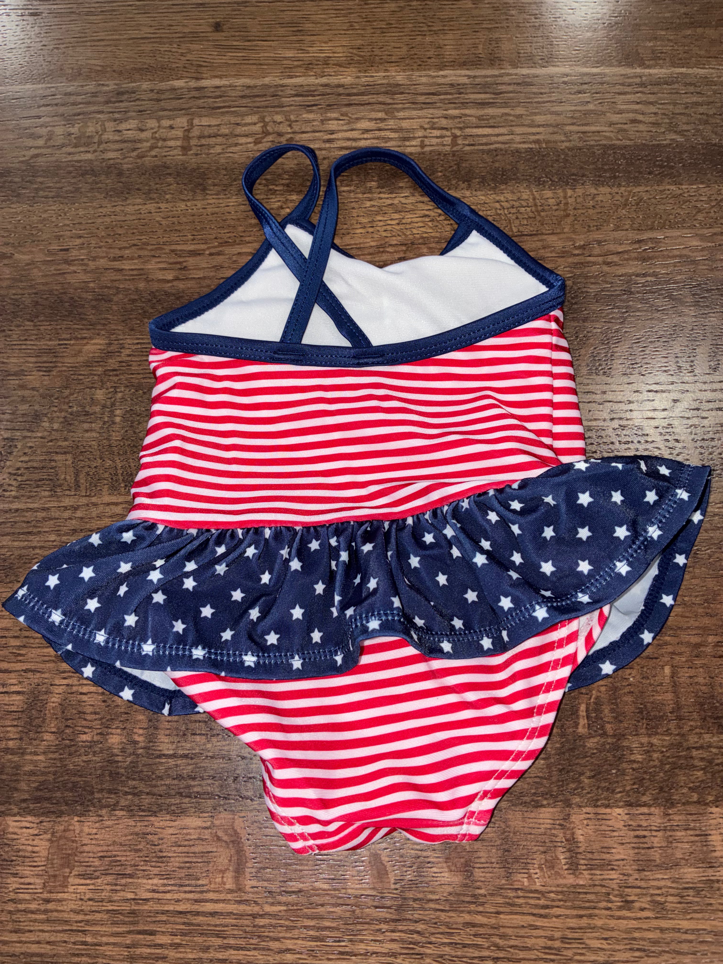 Old Navy Baby Girls USA Flag Swimsuit 3-6 Months