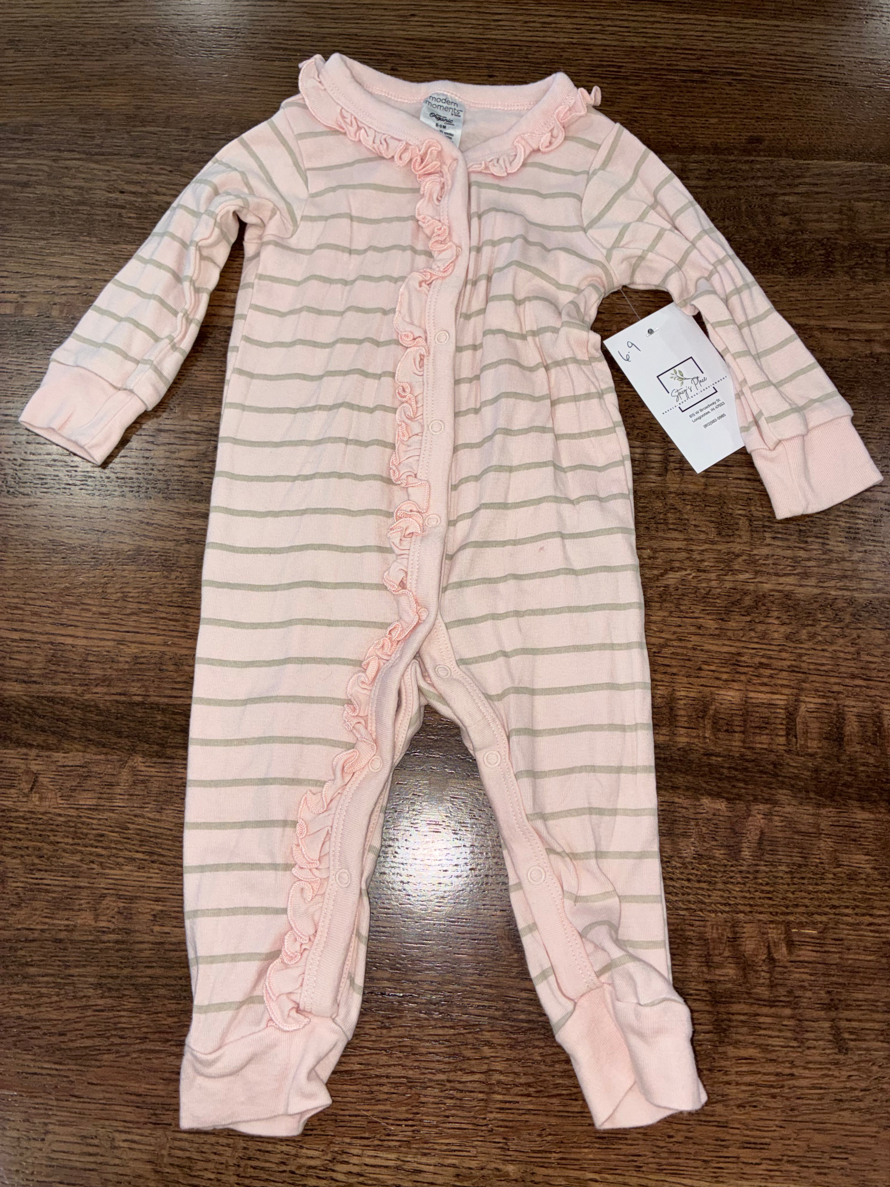 Modern Moments Girl’s Ruffle  Organic Romper 6-9 Months NWT