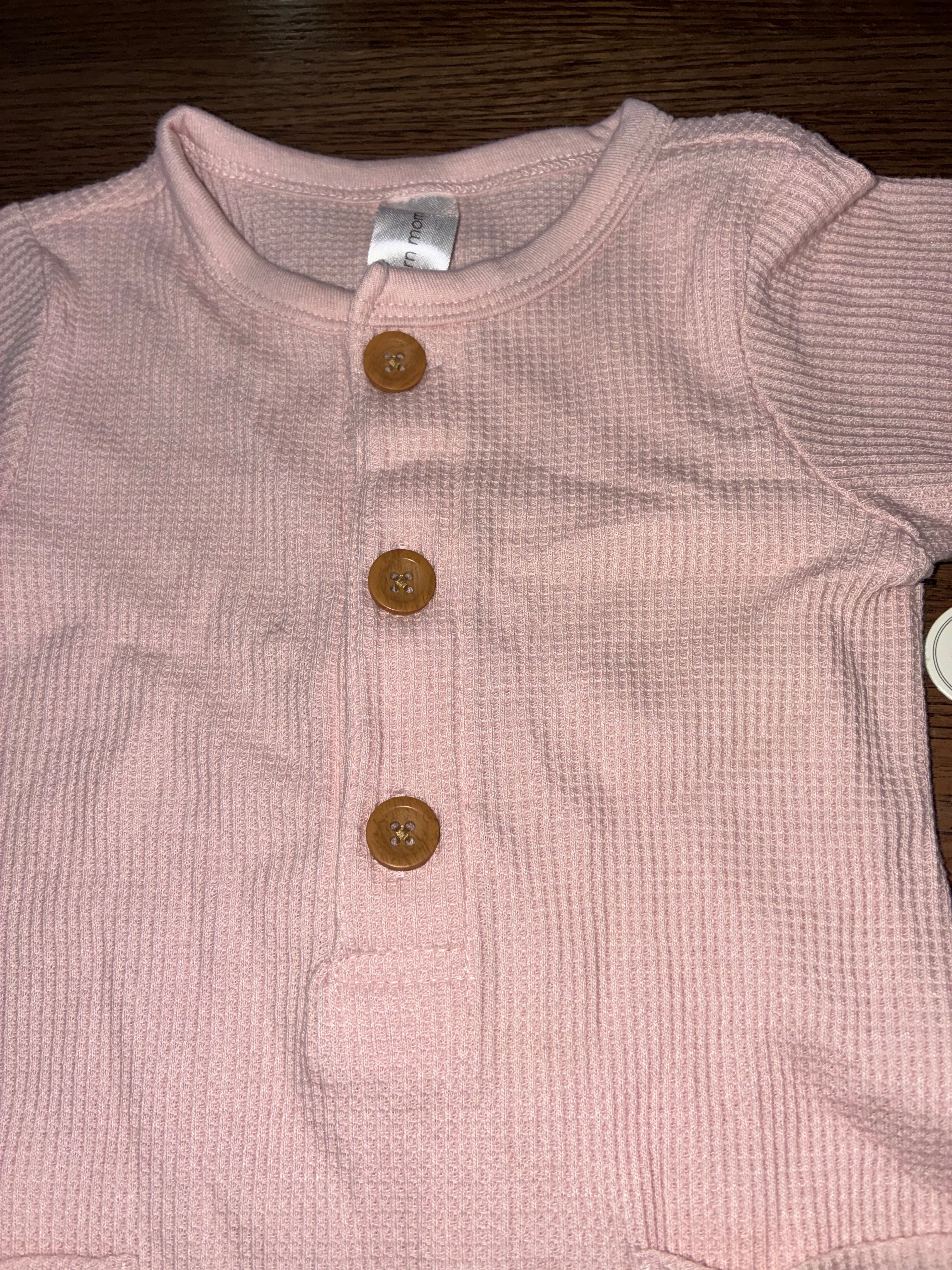 Modern Moments Girl’s Waffle   Organic Romper 6-9 Months NWT