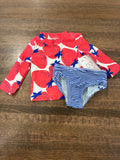 Carter’s Just One You Girl’s Sleeve Rash Guard & Bottoms Swimsuit Size 3 Months New Condition