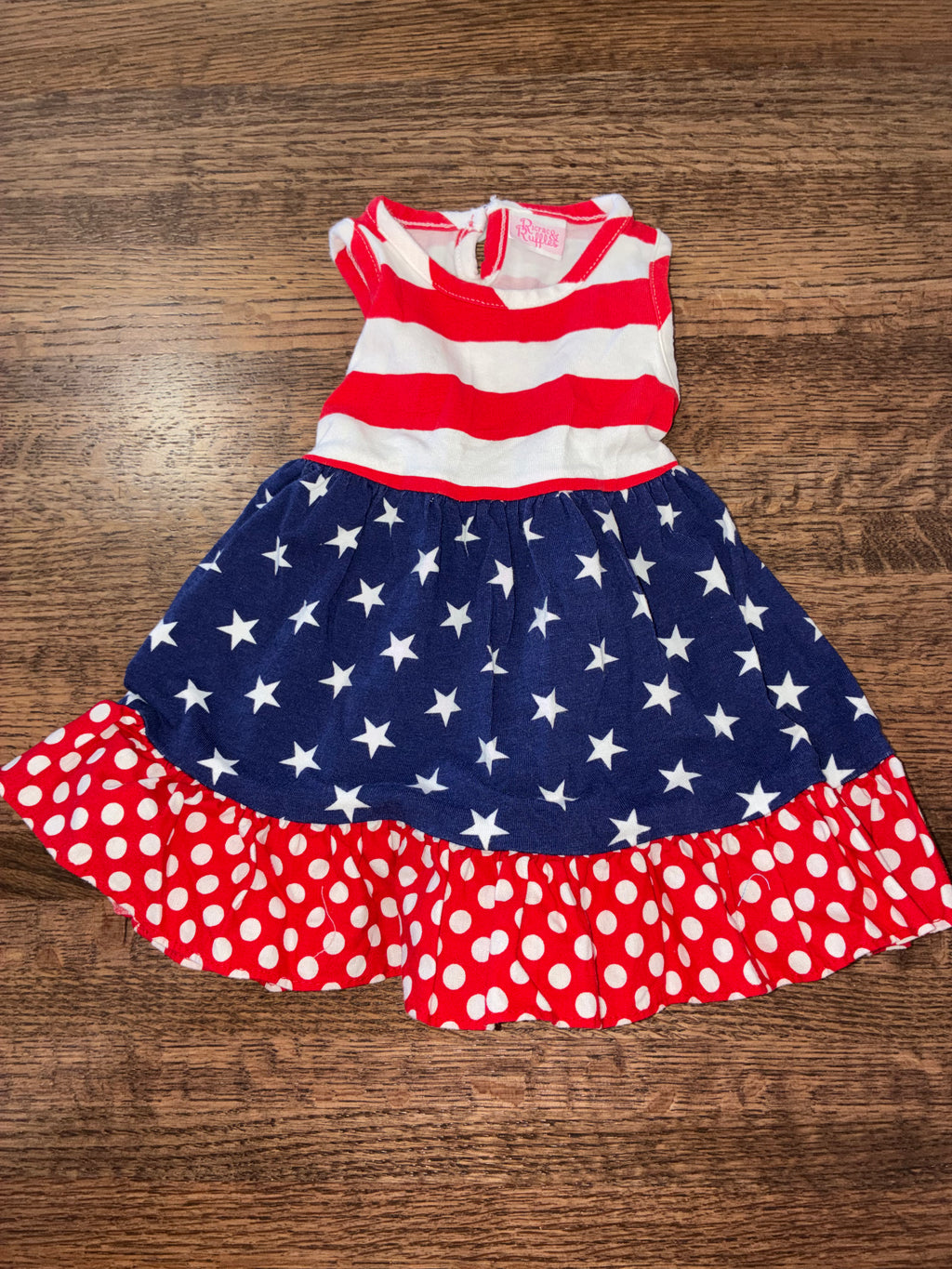 Ricrac & Ruffles Girl’s American Flag Tank Dress Size 0-3 Months New Condition