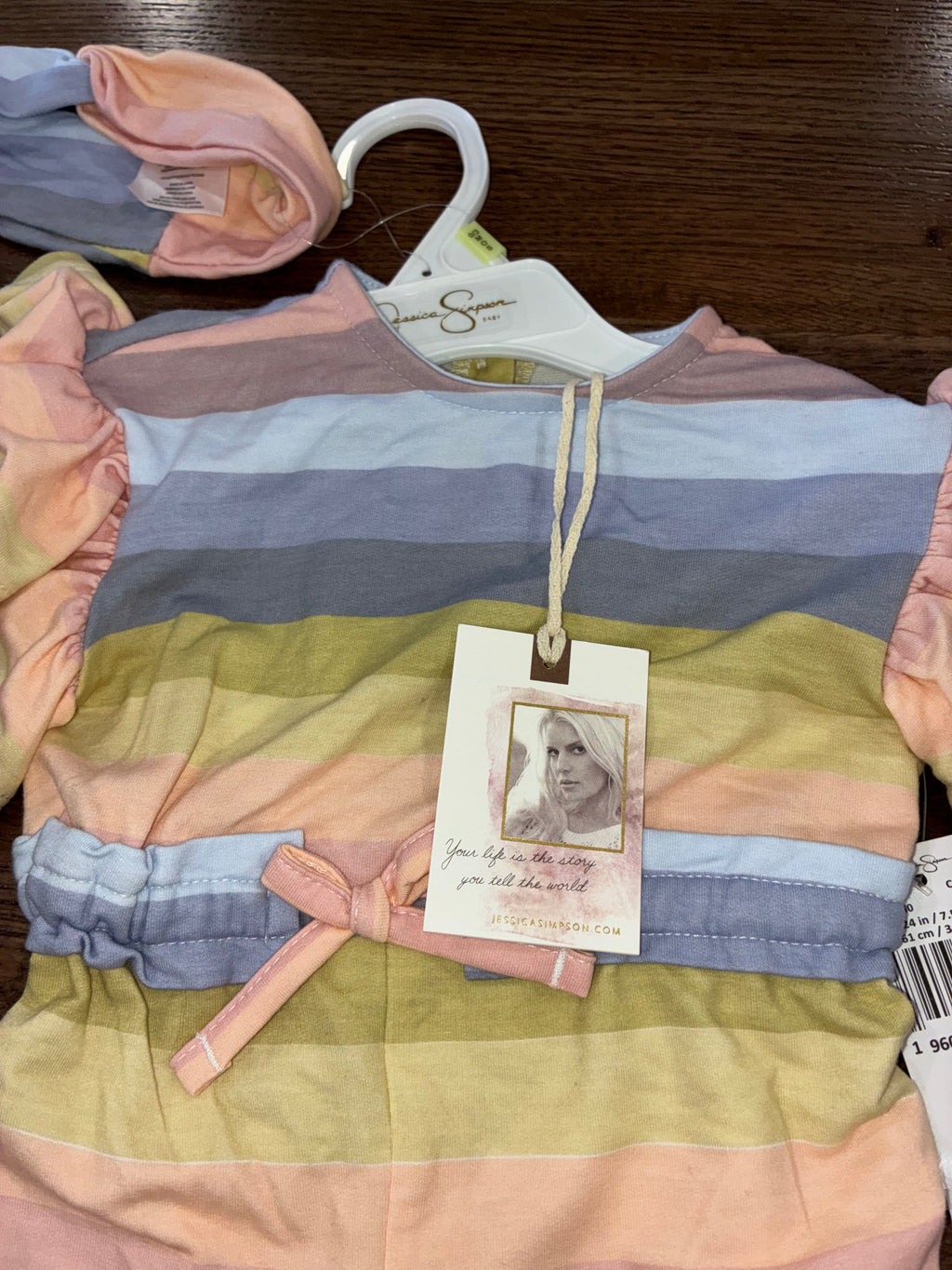 Jessica Simpson Girl’s Ruffle Sleeve Romper 0-3 3-6 6-9 Months NWT