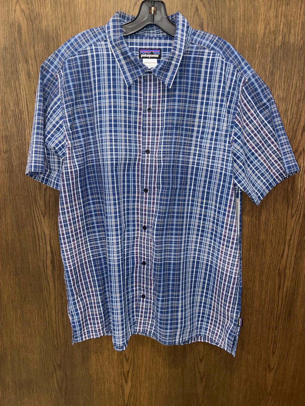 Patagonia Men's Puckerware Seersucker Short Sleeve Shirt 2XL XXL