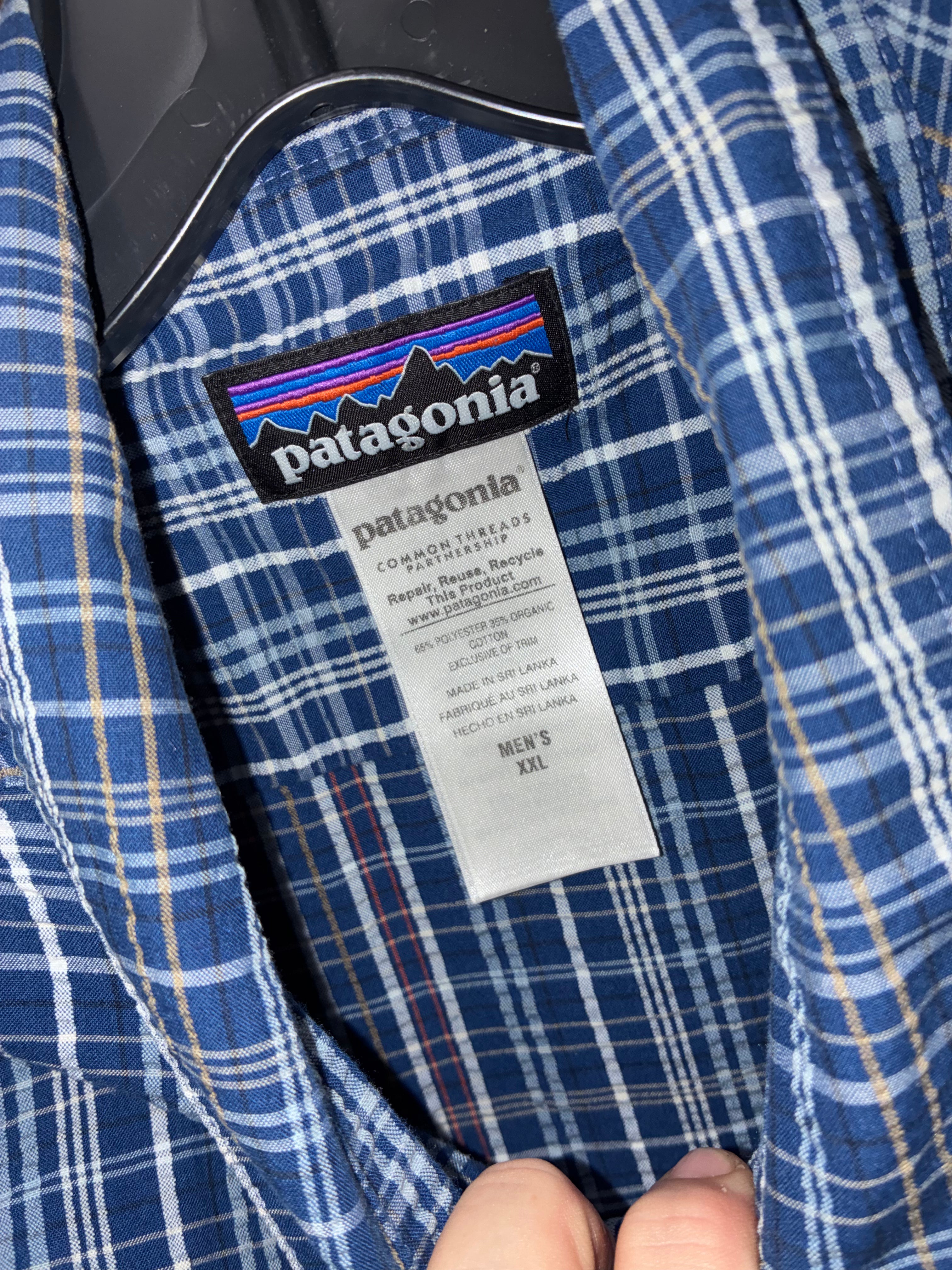 Patagonia Men's Puckerware Seersucker Short Sleeve Shirt 2XL XXL