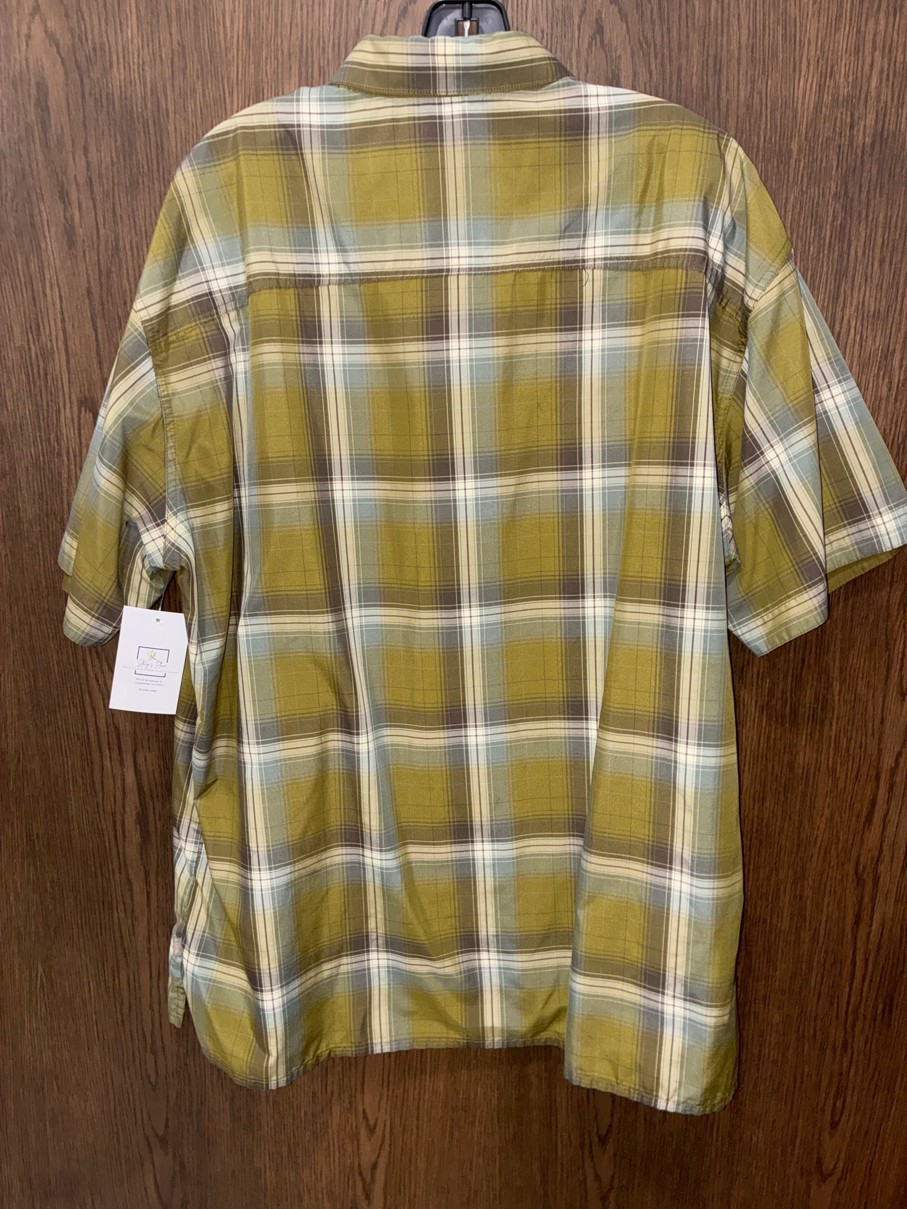 Kuhl Men's Response Short-Sleeve Plaid Button-Up Shirt in Green & Gray  XXL
