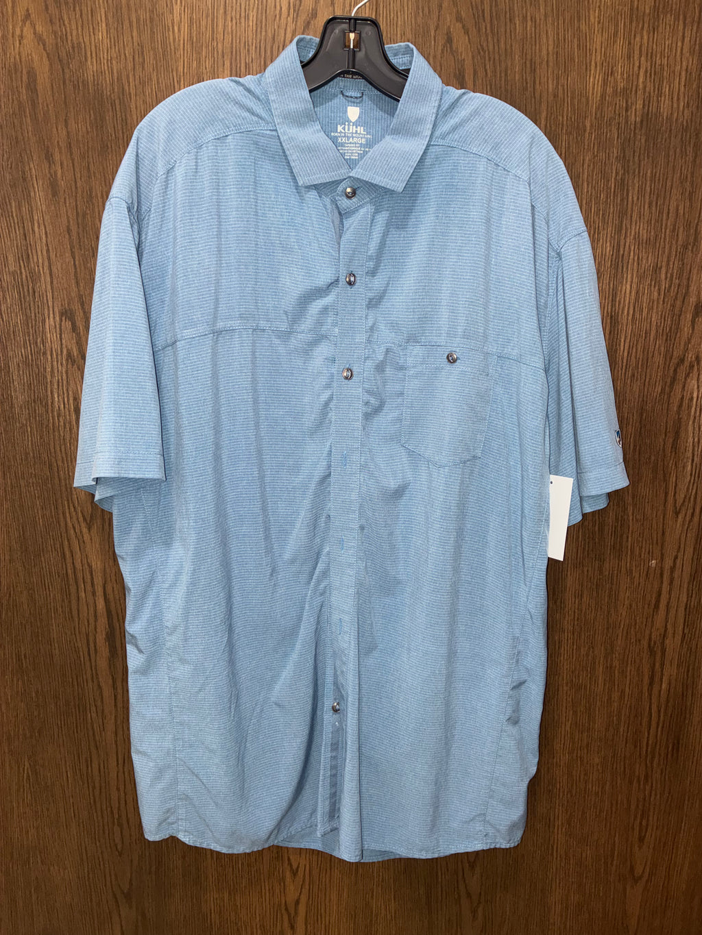 Kuhl Men's OPTIMIZR Short-Sleeve Blue Button-Up Shirt XXL
