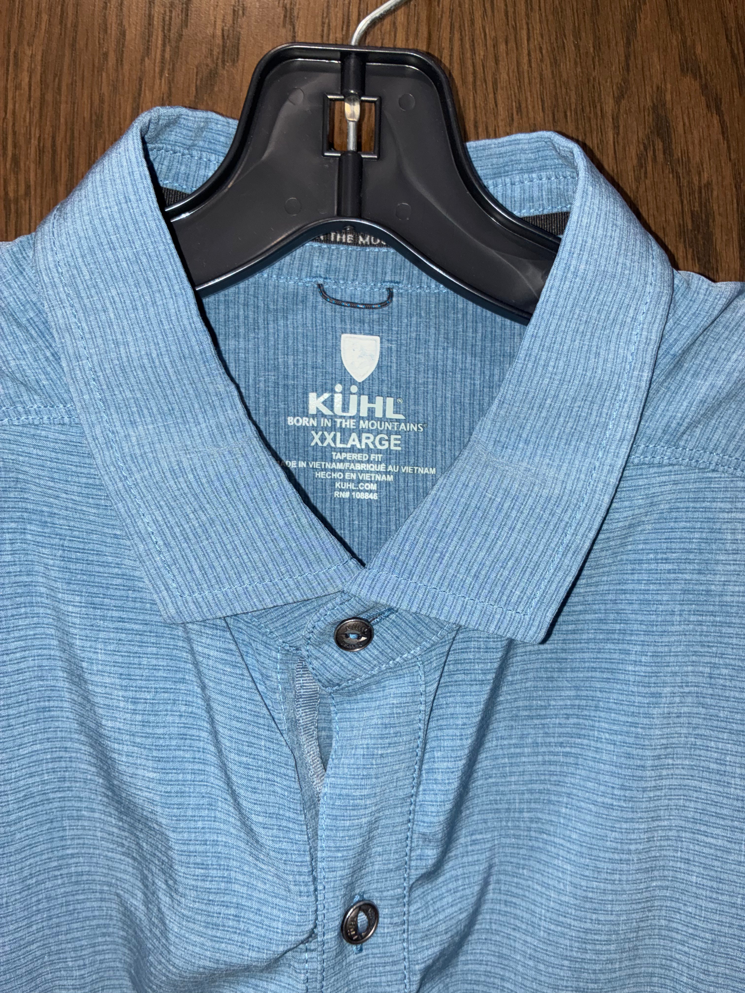 Kuhl Men's OPTIMIZR Short-Sleeve Blue Button-Up Shirt XXL