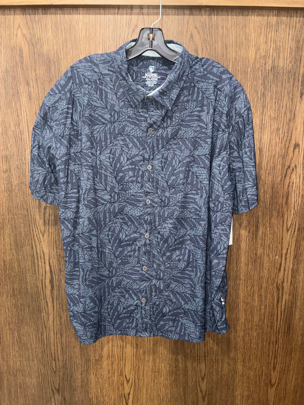 Kuhl Men's Outrage Short-Sleeve Blue Button-Up Shirt  XXL