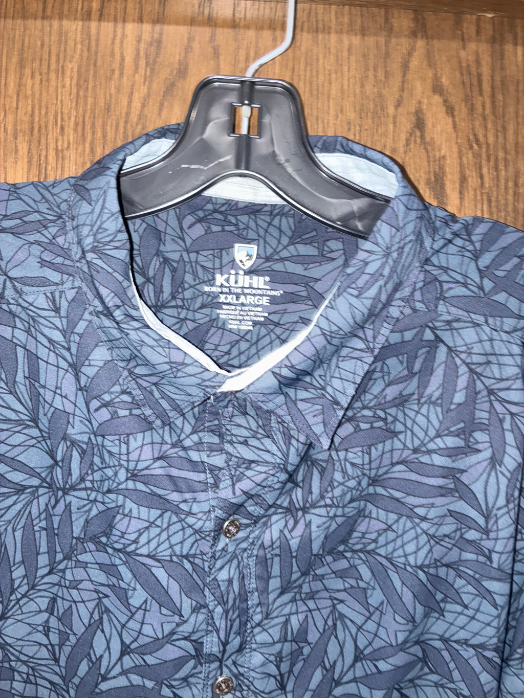 Kuhl Men's Outrage Short-Sleeve Blue Button-Up Shirt  XXL