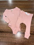 Little One Shop Co Blush Ribbed Lounge Set Size 3-6 Months