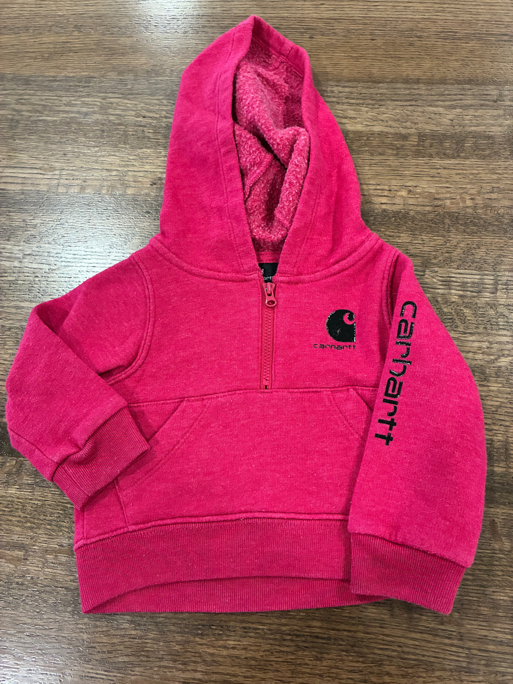 Carhartt Baby Girls Half Zip Long-Sleeve Hoodie Size 6 Months